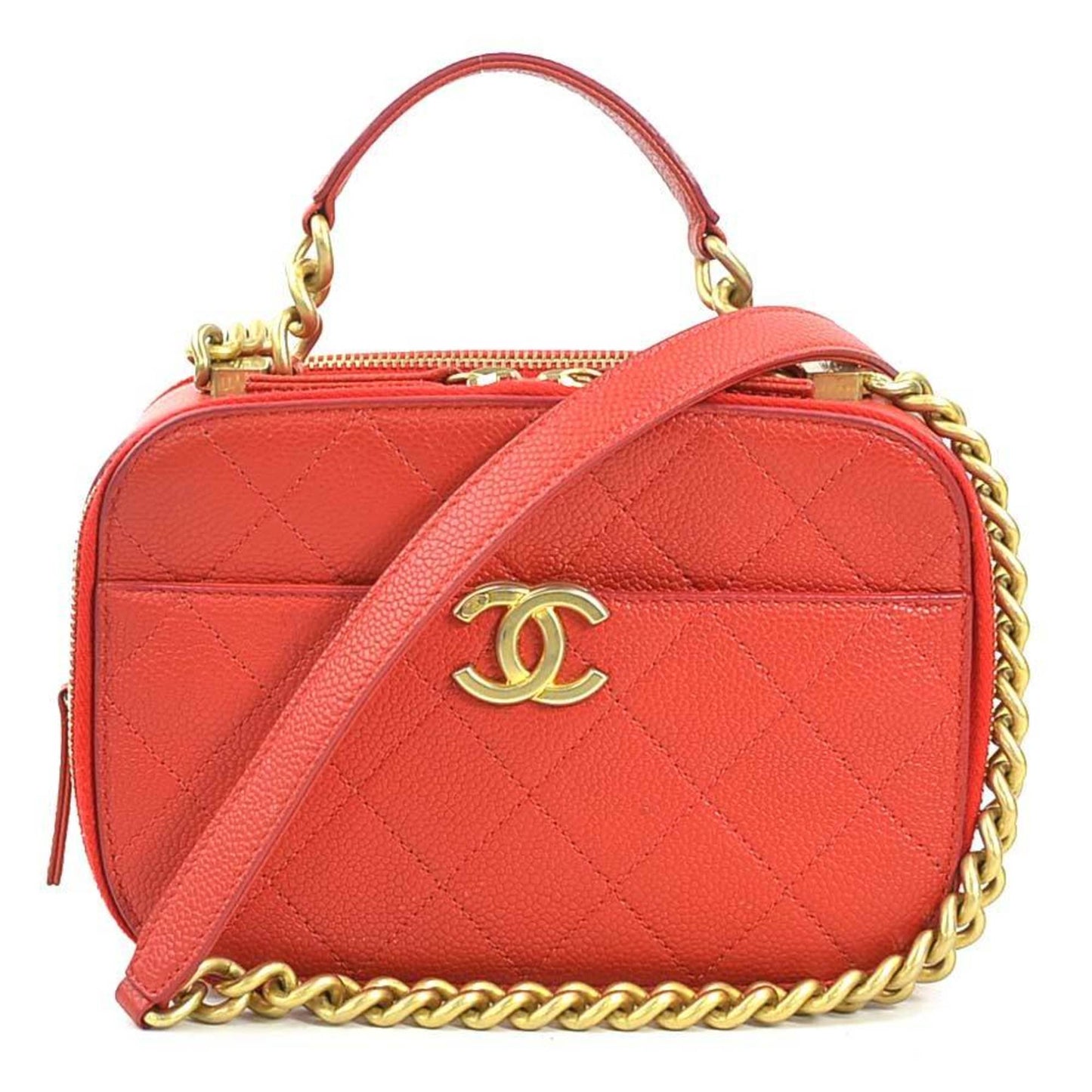 Chanel Luxury Leather Vanity Case with Dust Bag and  Card