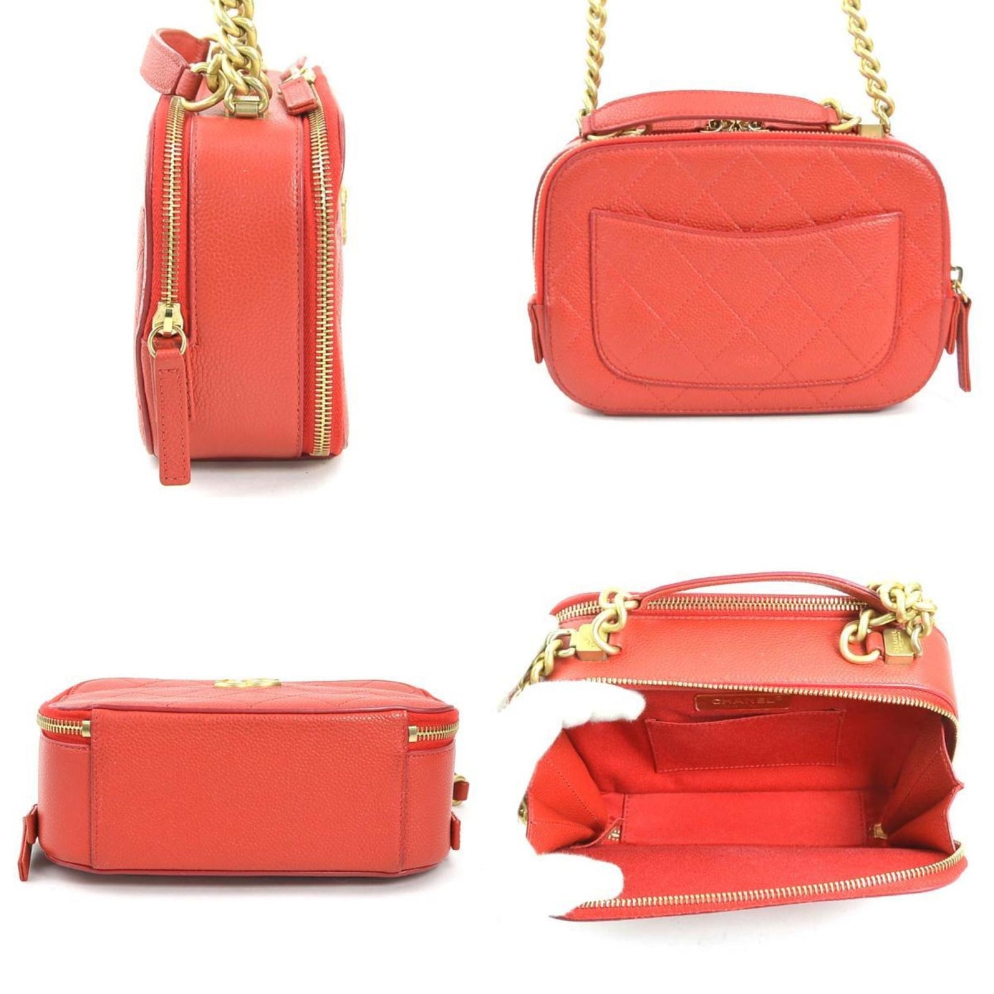 Chanel Luxury Leather Vanity Case with Dust Bag and  Card