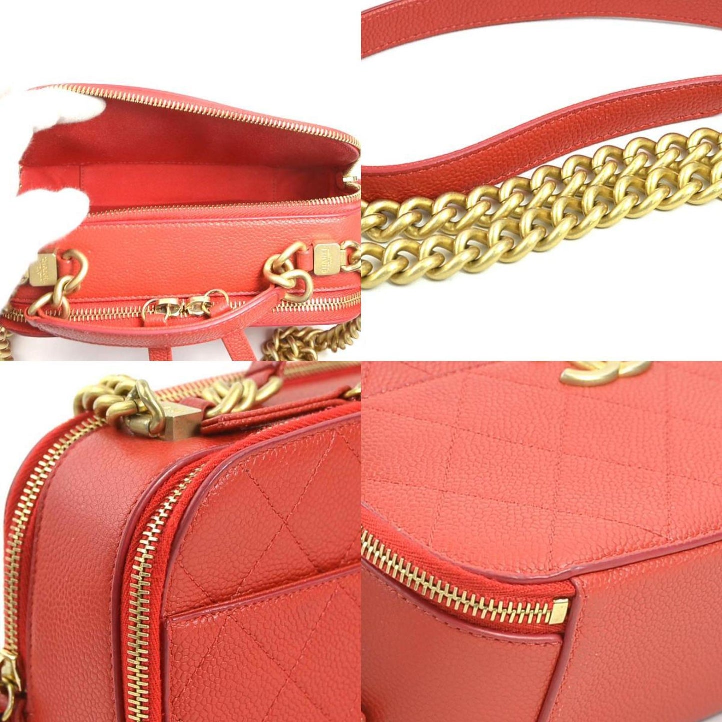 Chanel Luxury Leather Vanity Case with Dust Bag and  Card