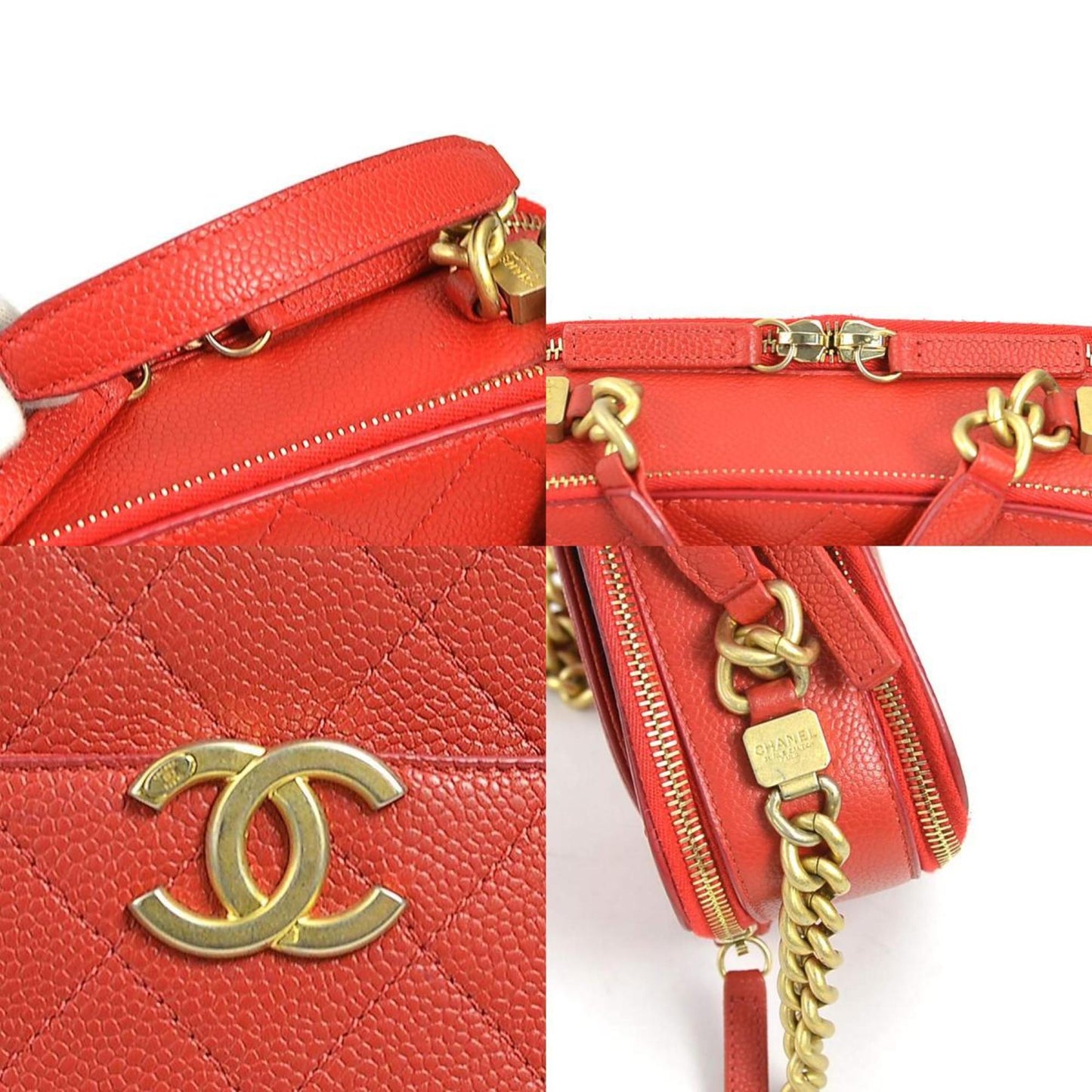 Chanel Luxury Leather Vanity Case with Dust Bag and  Card