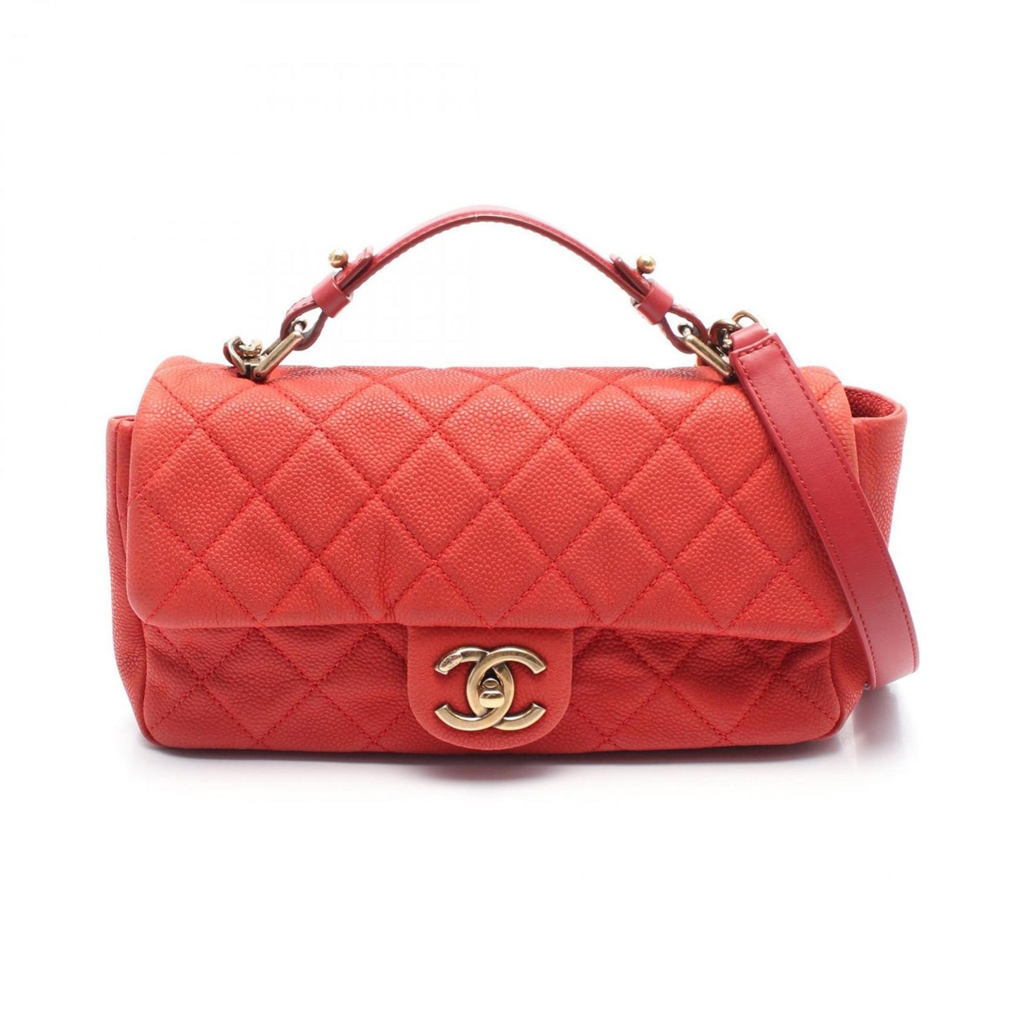Chanel Chic Leather Handle Bag with Dust Bag and Metal Fittings