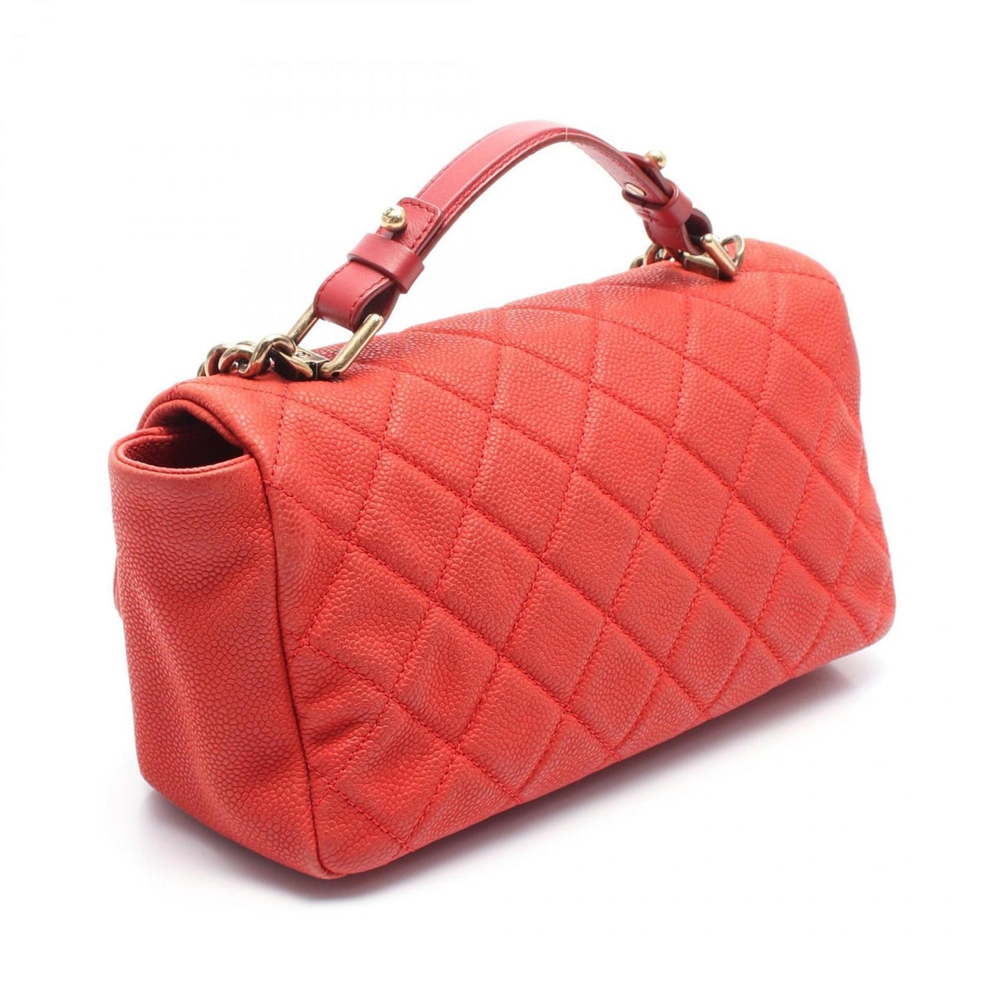 Chanel Chic Leather Handle Bag with Dust Bag and Metal Fittings