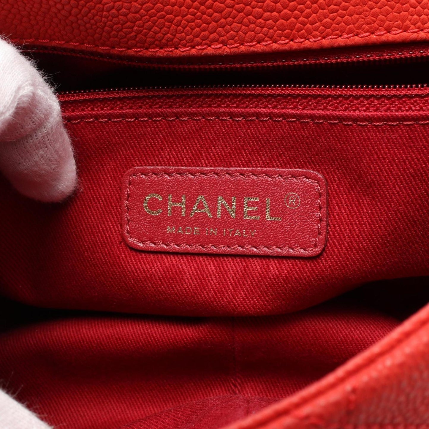 Chanel Chic Leather Handle Bag with Dust Bag and Metal Fittings