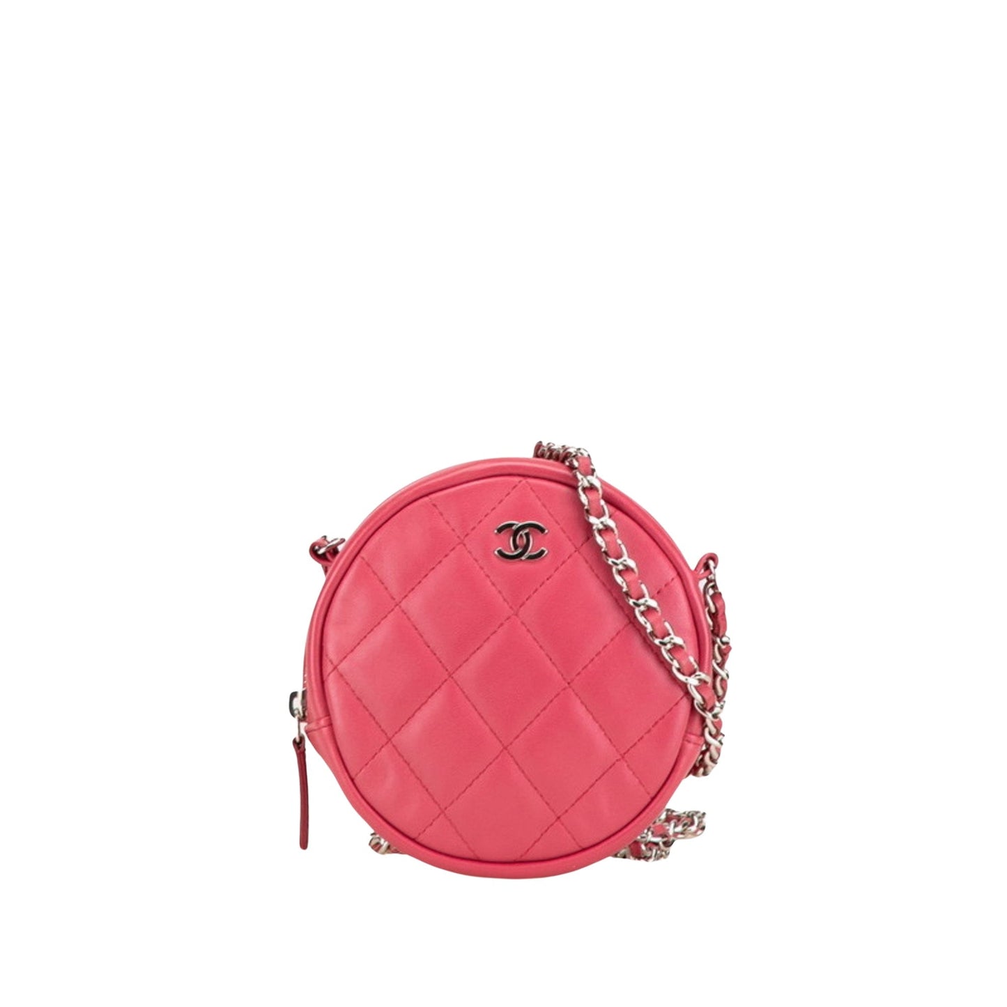 Chanel Round Mini Canvas Bag with  Card