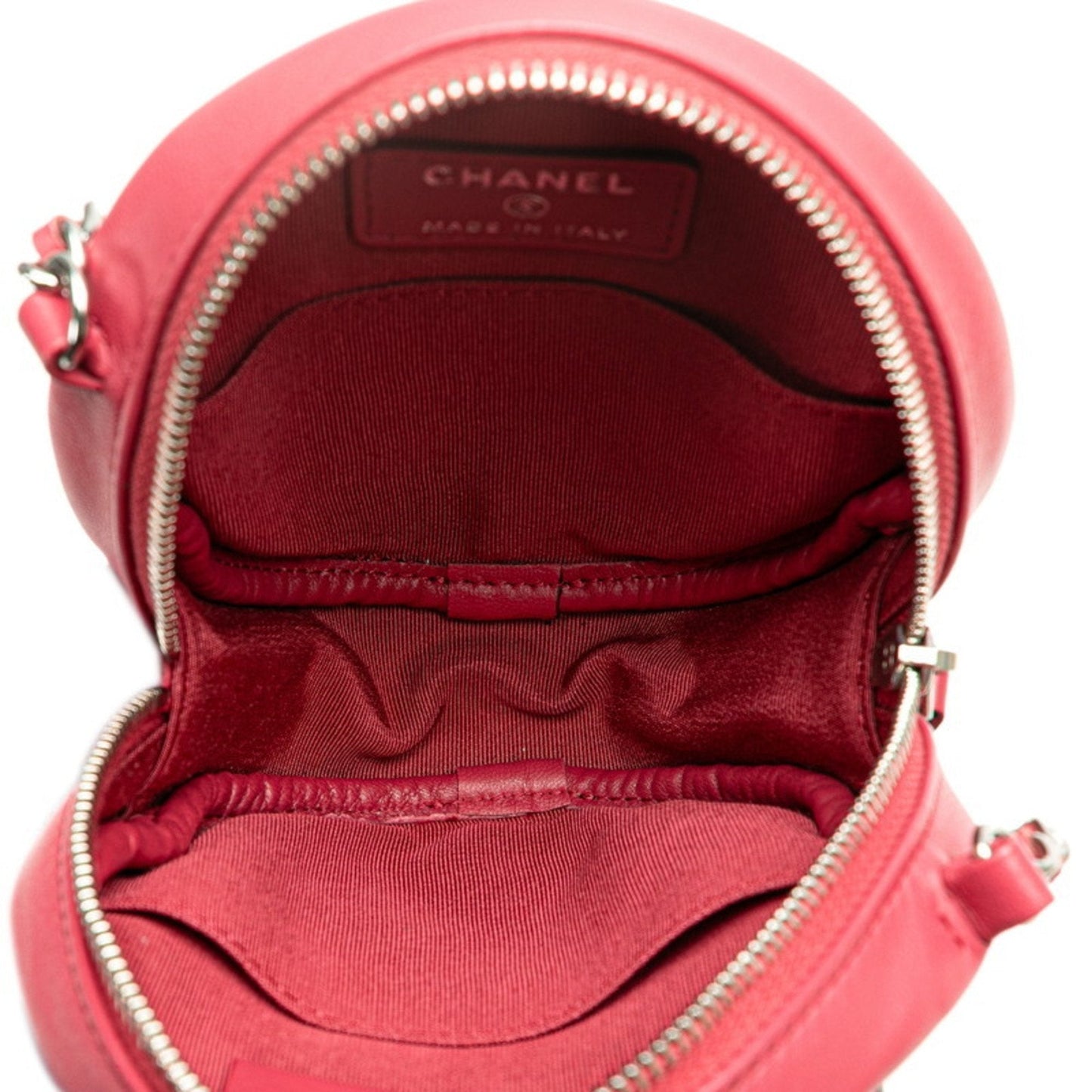 Chanel Round Mini Canvas Bag with  Card