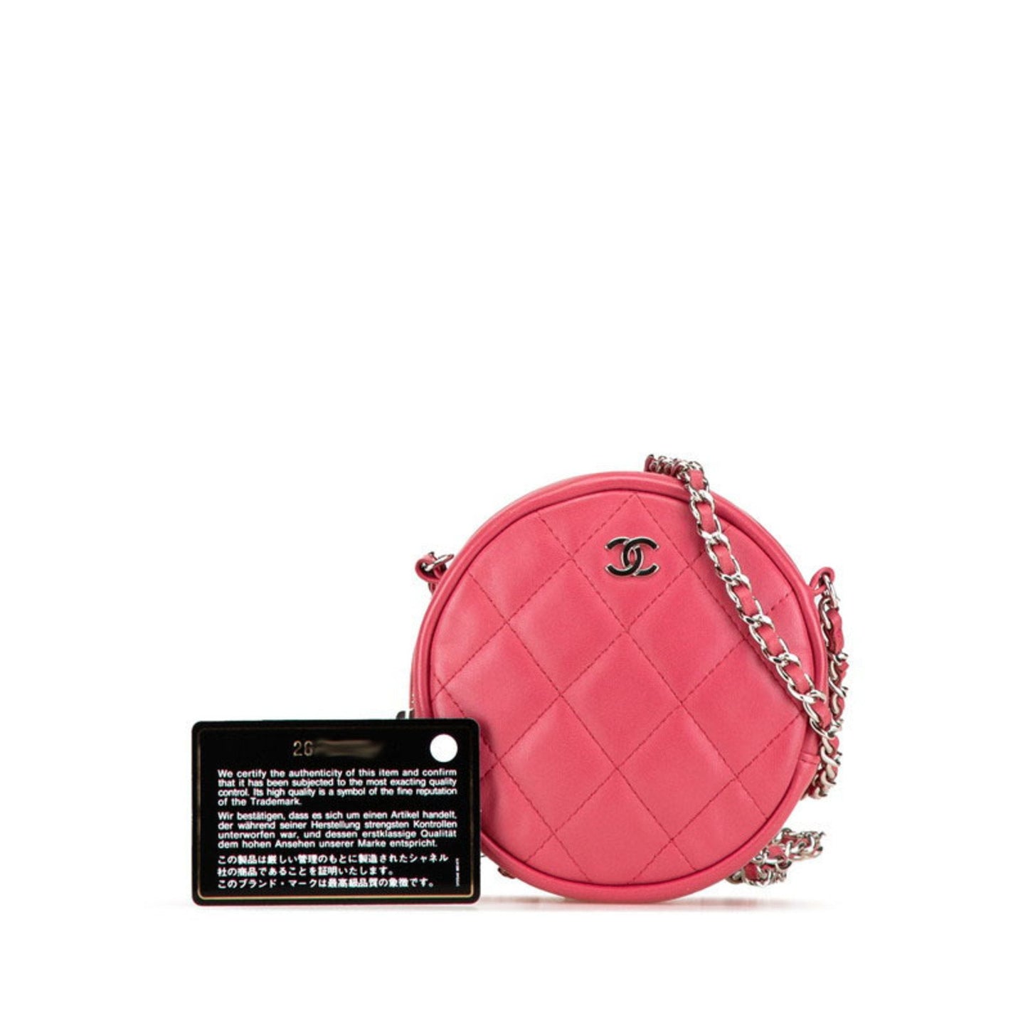 Chanel Round Mini Canvas Bag with  Card