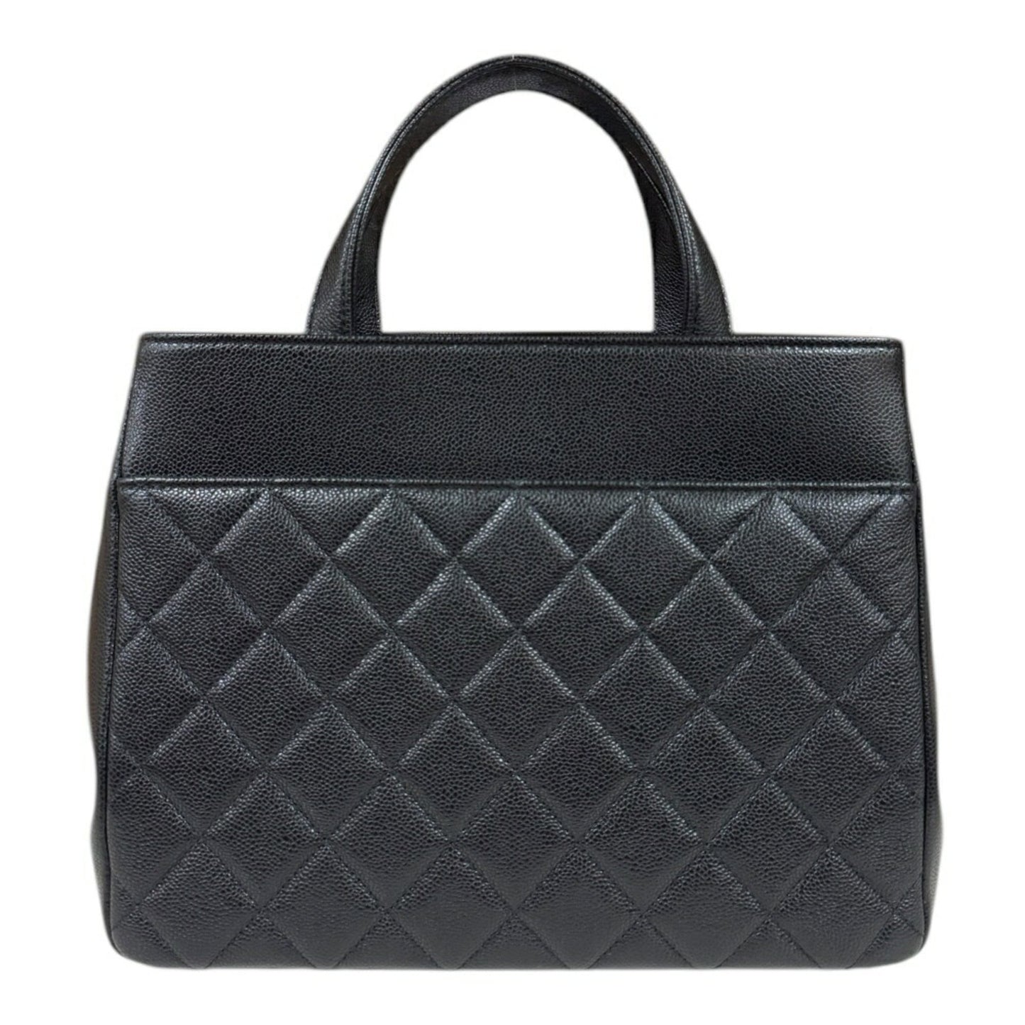 Chanel Leather Business Affinity Bag with Metal Fittings and Handle Detailing