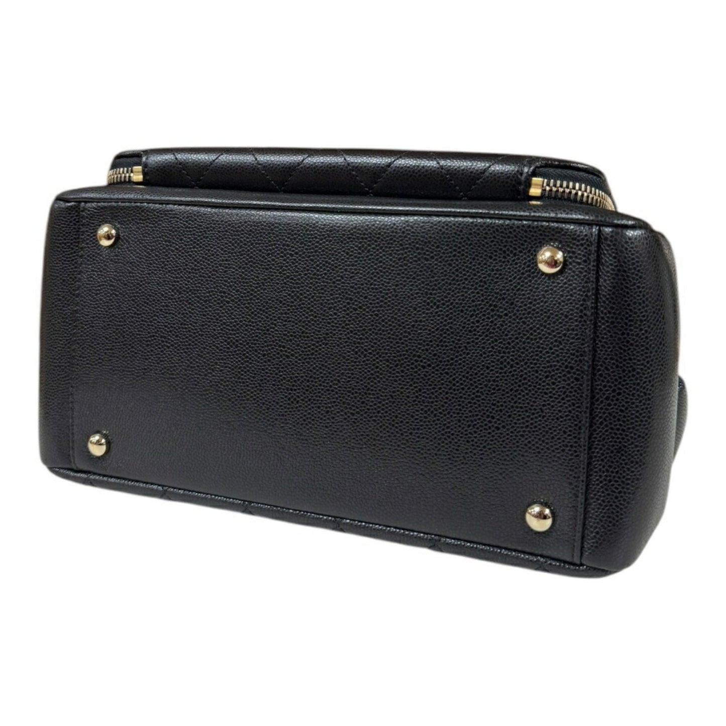 Chanel Leather Business Affinity Bag with Metal Fittings and Handle Detailing