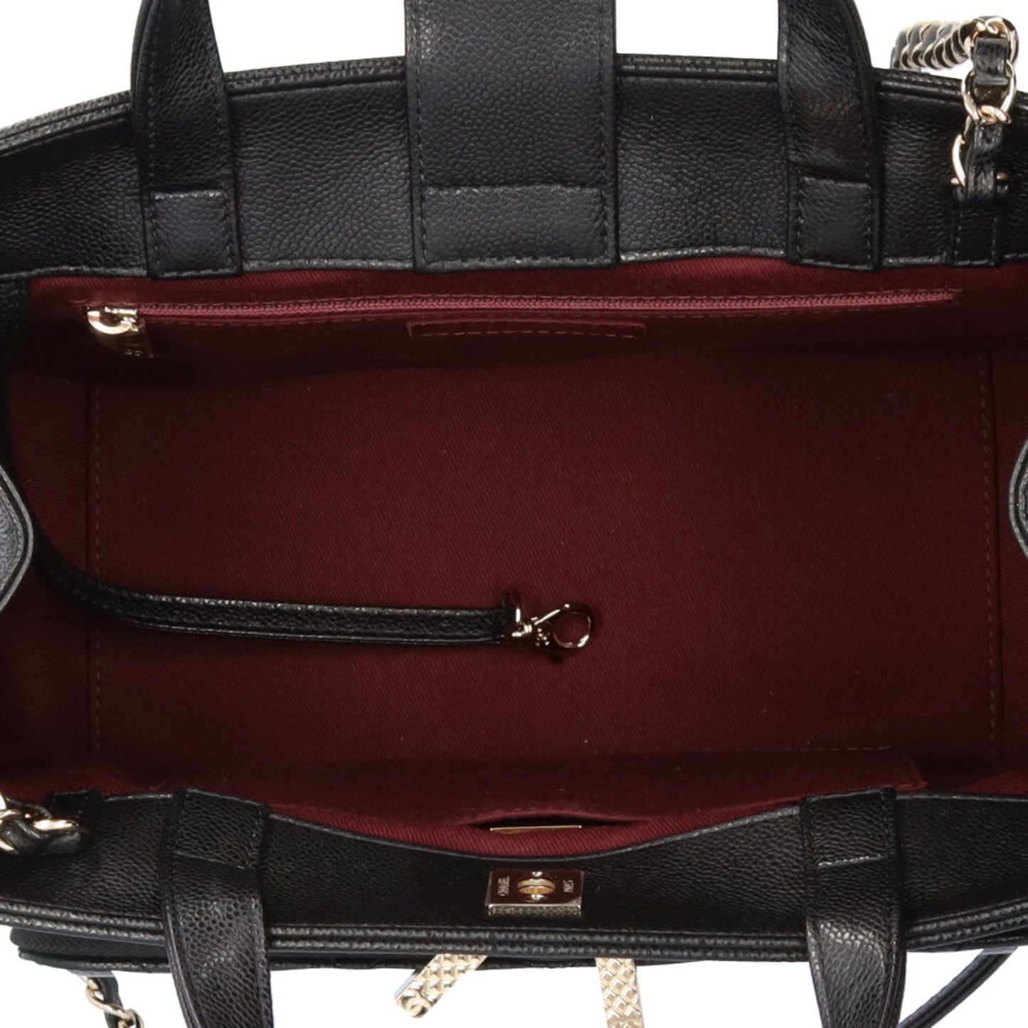 Chanel Leather Business Affinity Bag with Metal Fittings and Handle Detailing