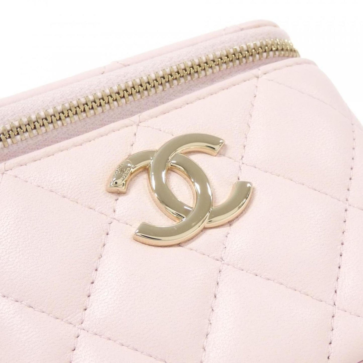 Chanel Leather Vanity Case with Dust Bag and  Card