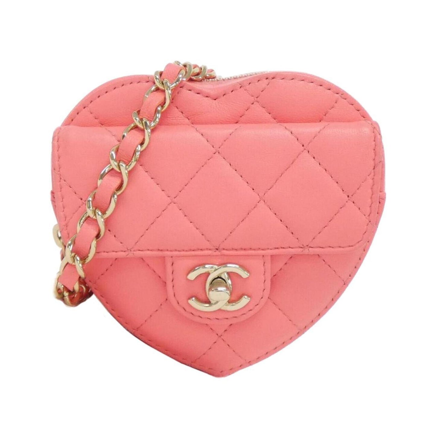 Chanel Leather Bag with  Card and Metal Fittings