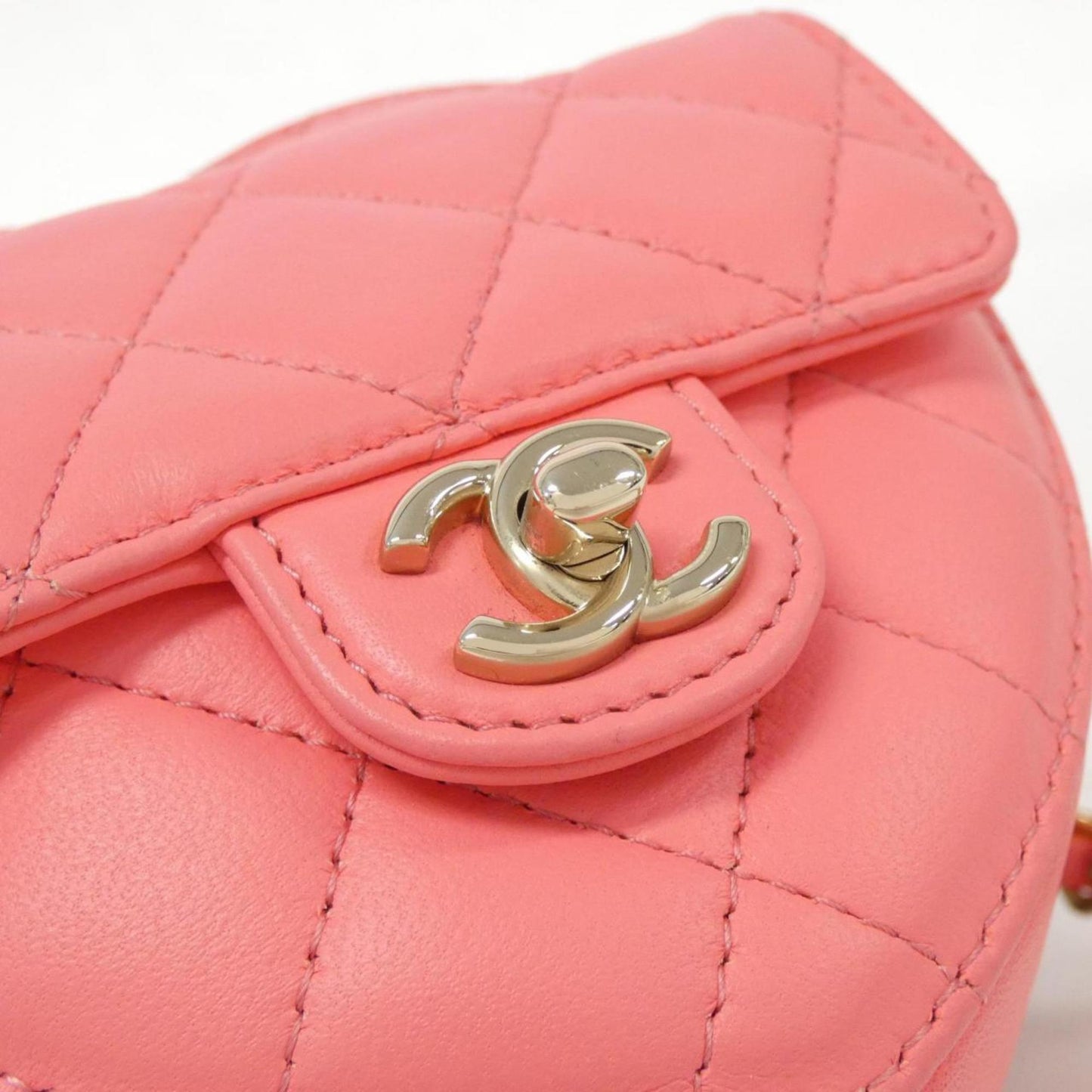 Chanel Leather Bag with  Card and Metal Fittings