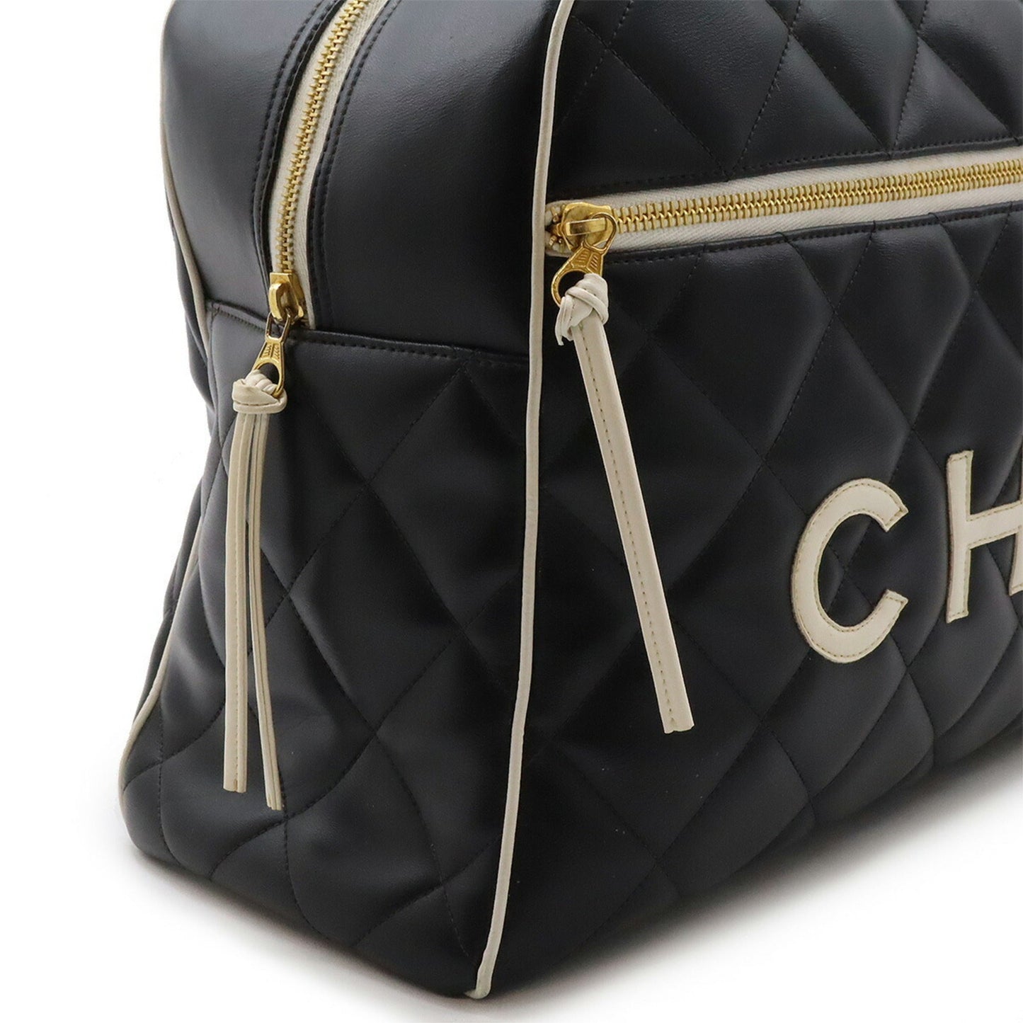 Chanel Luxury Leather Bowling Bag with Good Condition and Slight Scratches