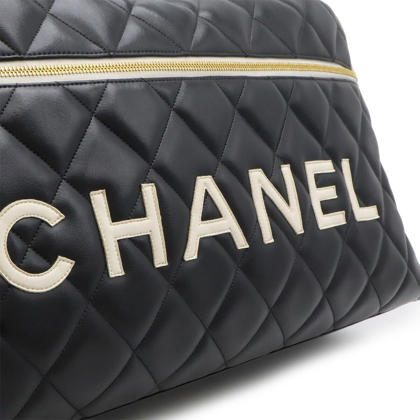 Chanel Luxury Leather Bowling Bag with Good Condition and Slight Scratches