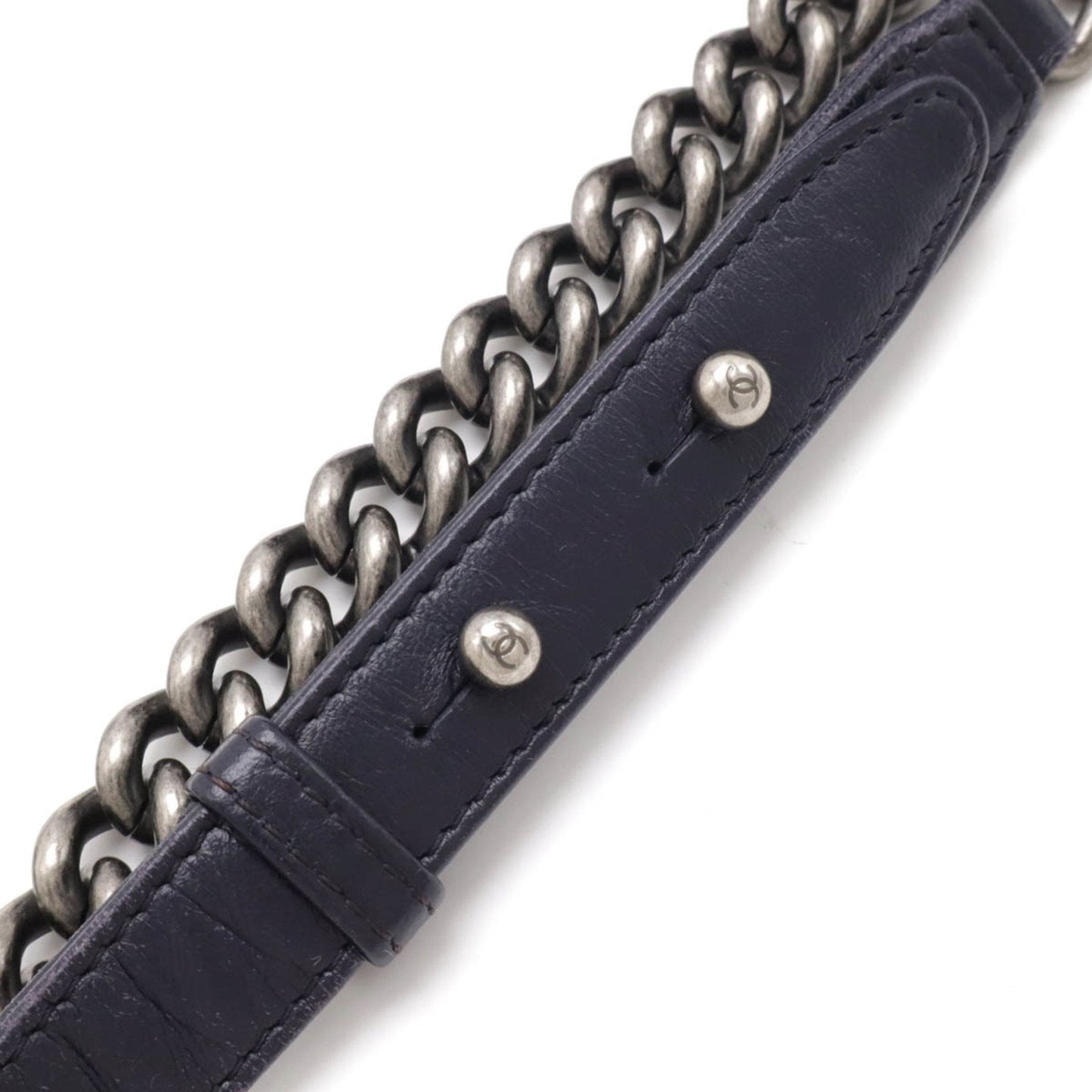 Chanel Velvet Boy Bag with Metal Fittings and Sun Damage