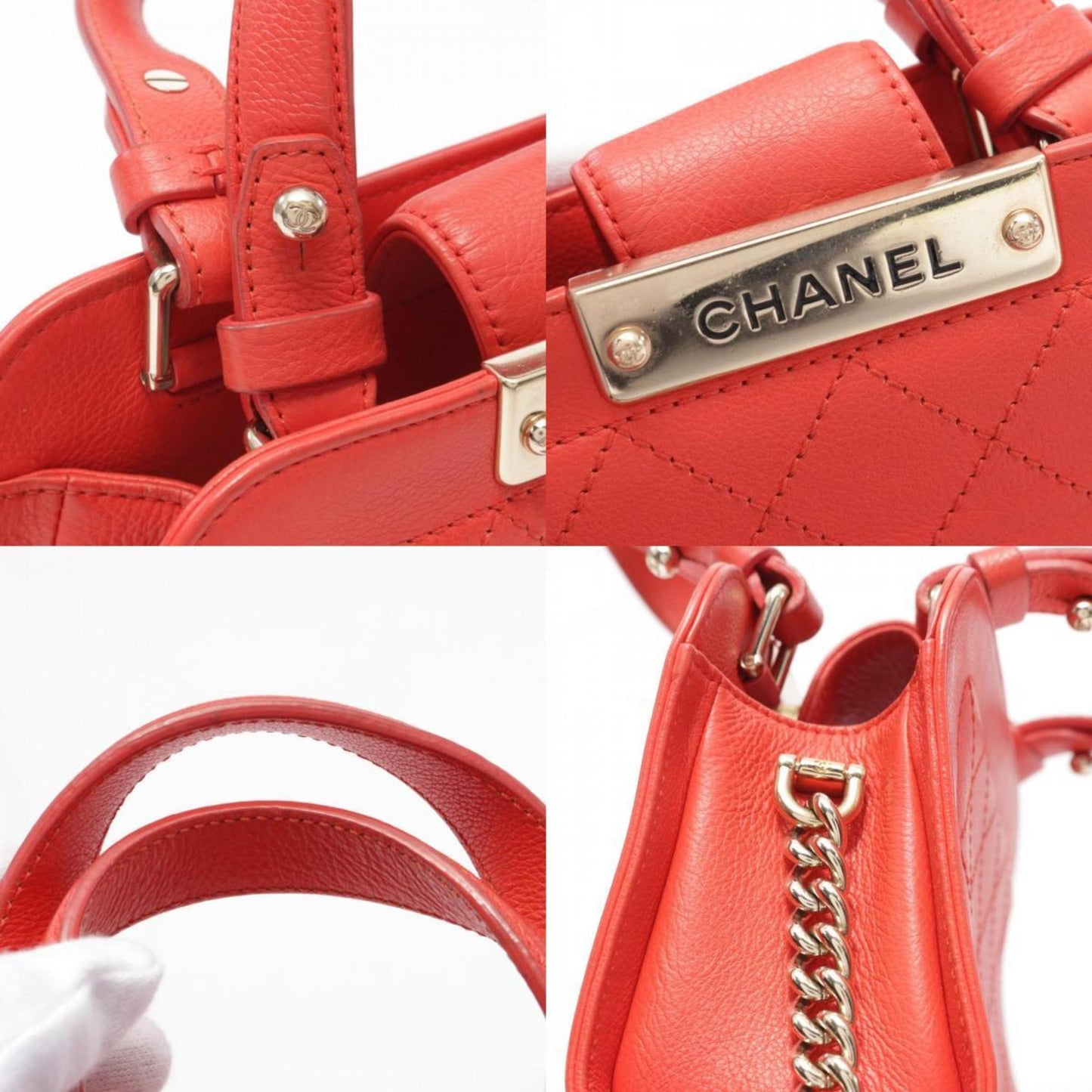 Chanel Leather Handbag with Minimal Wear and Tear