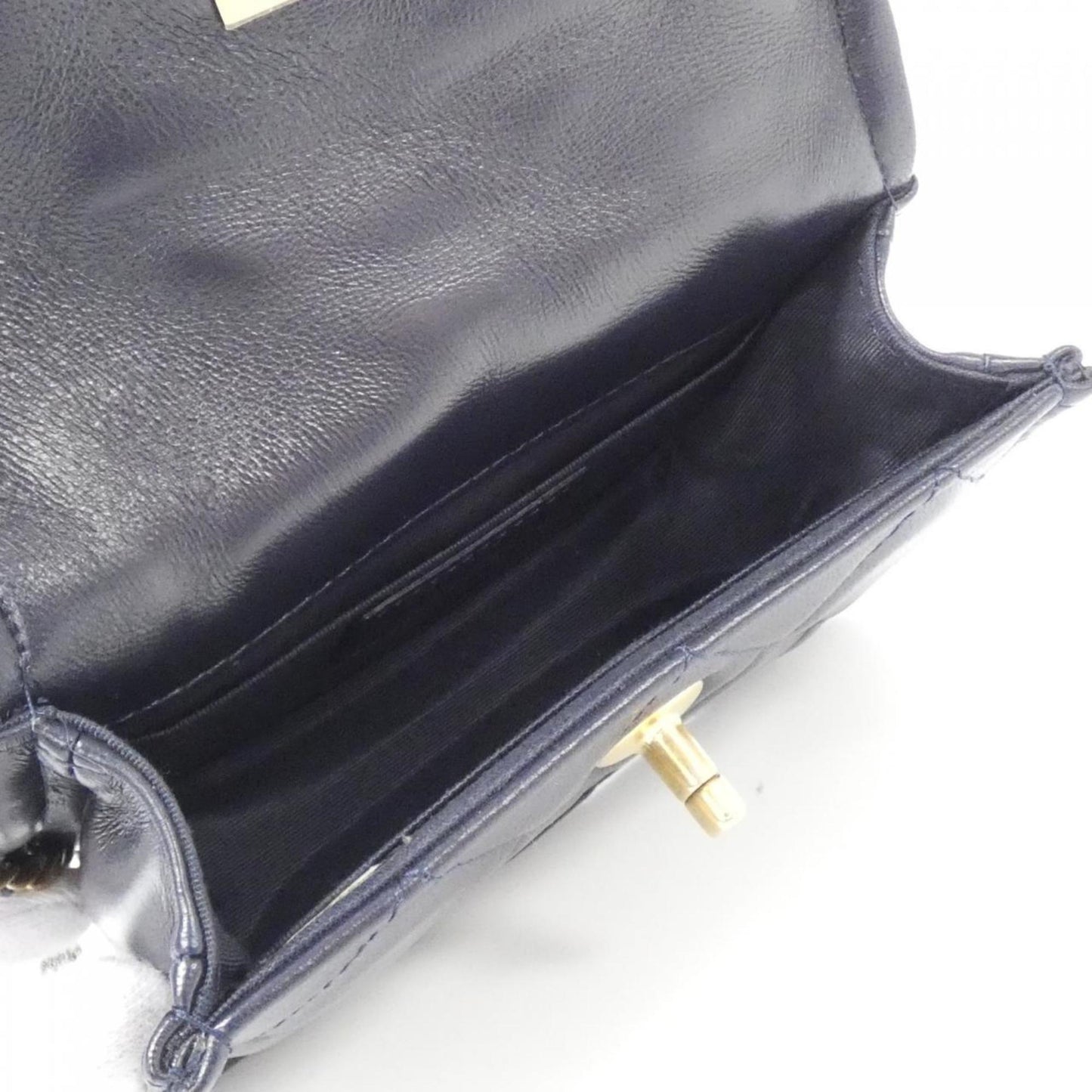 Chanel Emerald Material Handbag with Dust Bag and  Card