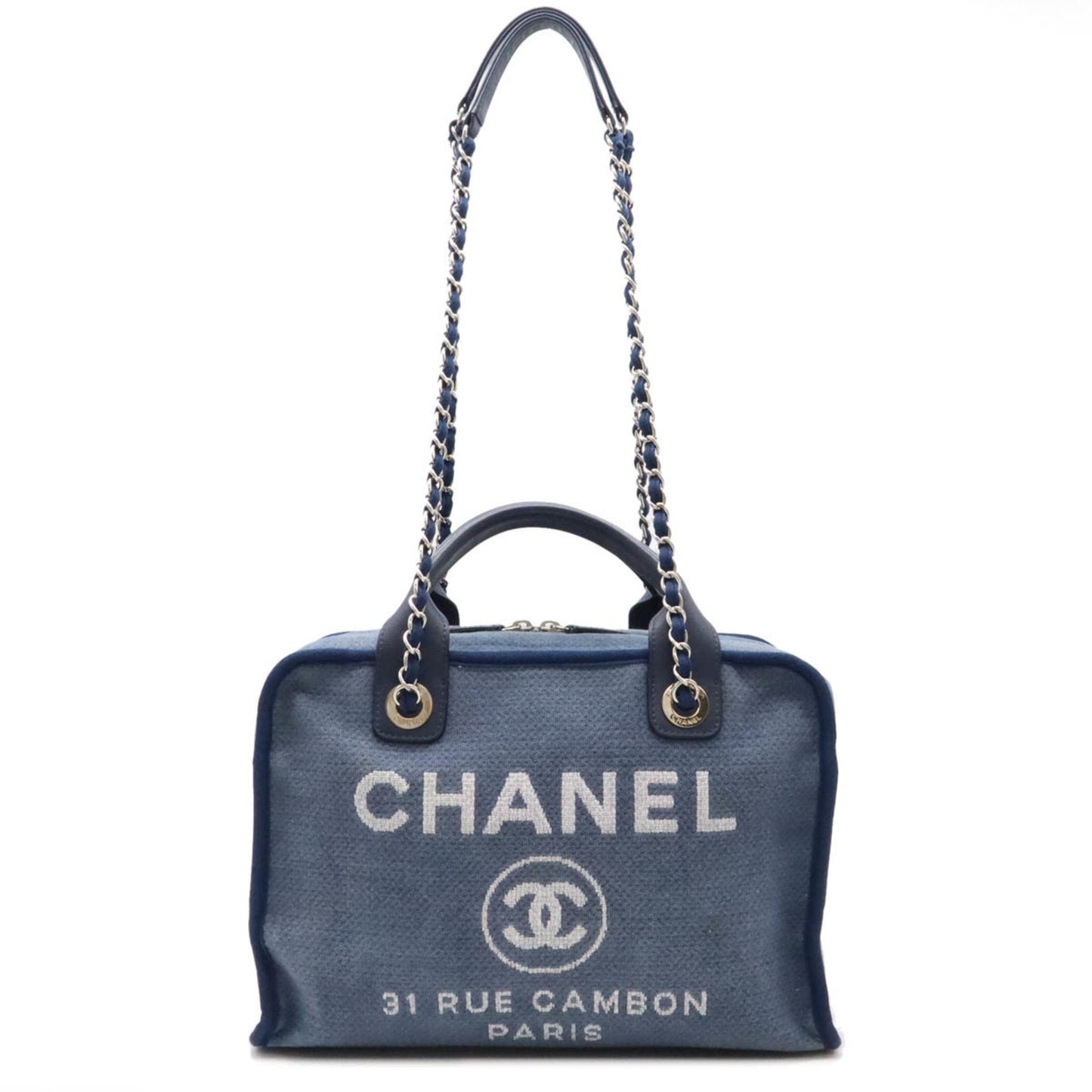 Chanel Denim Tote Bag with  Card and Slight Wear