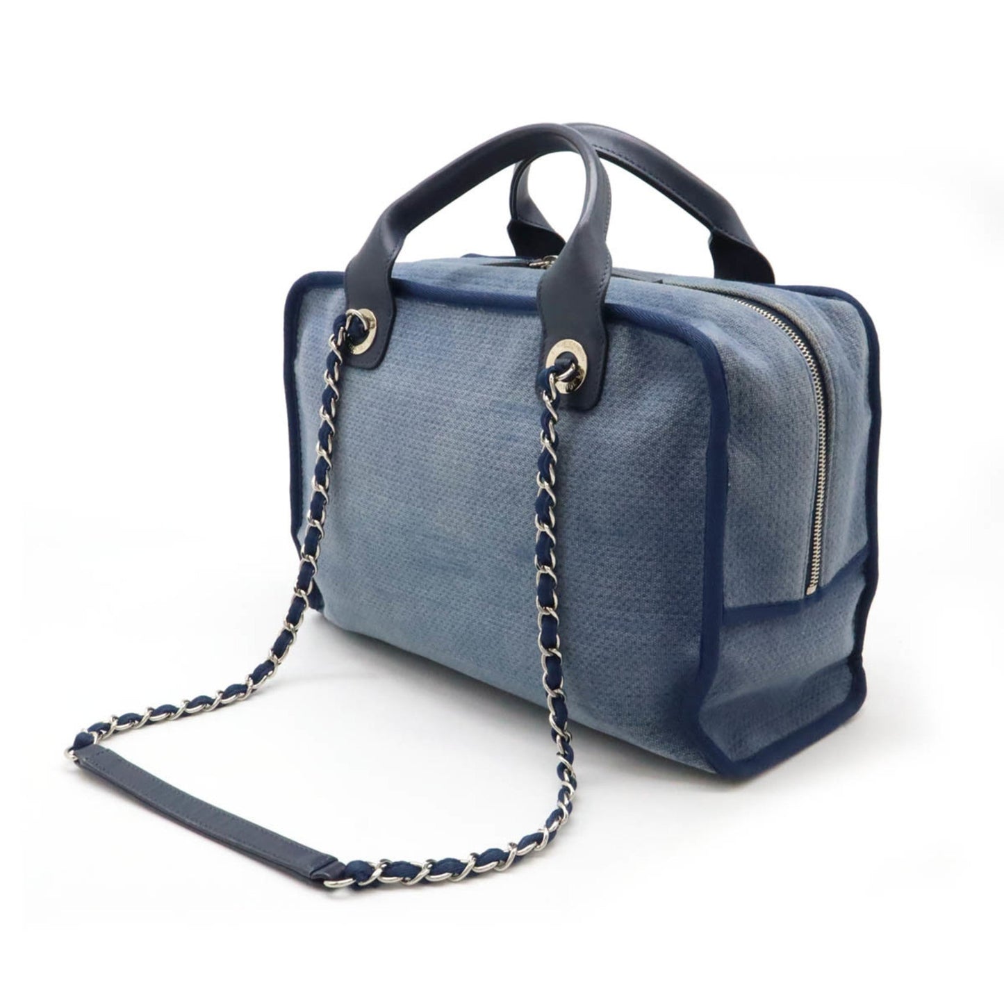 Chanel Denim Tote Bag with  Card and Slight Wear