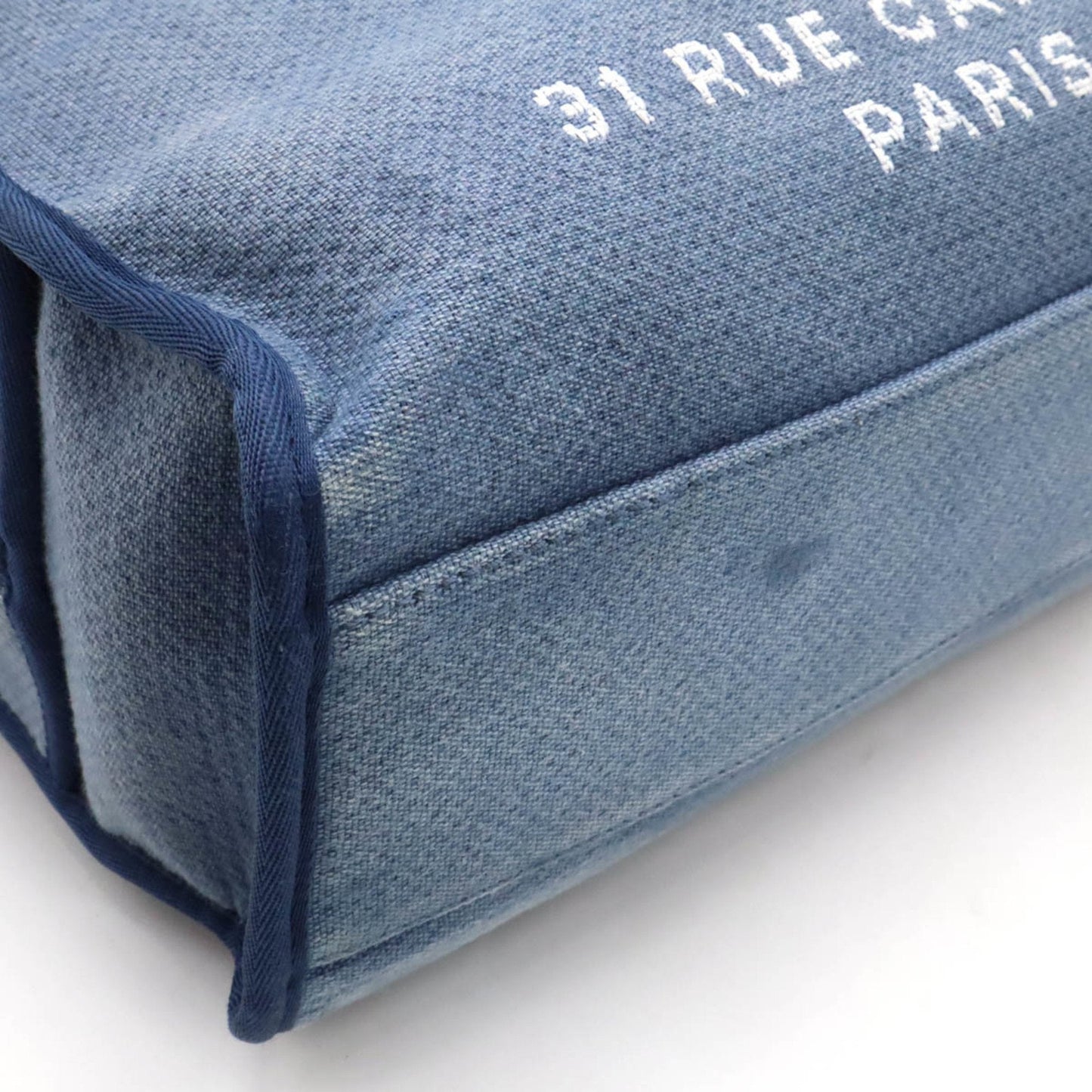 Chanel Denim Tote Bag with  Card and Slight Wear