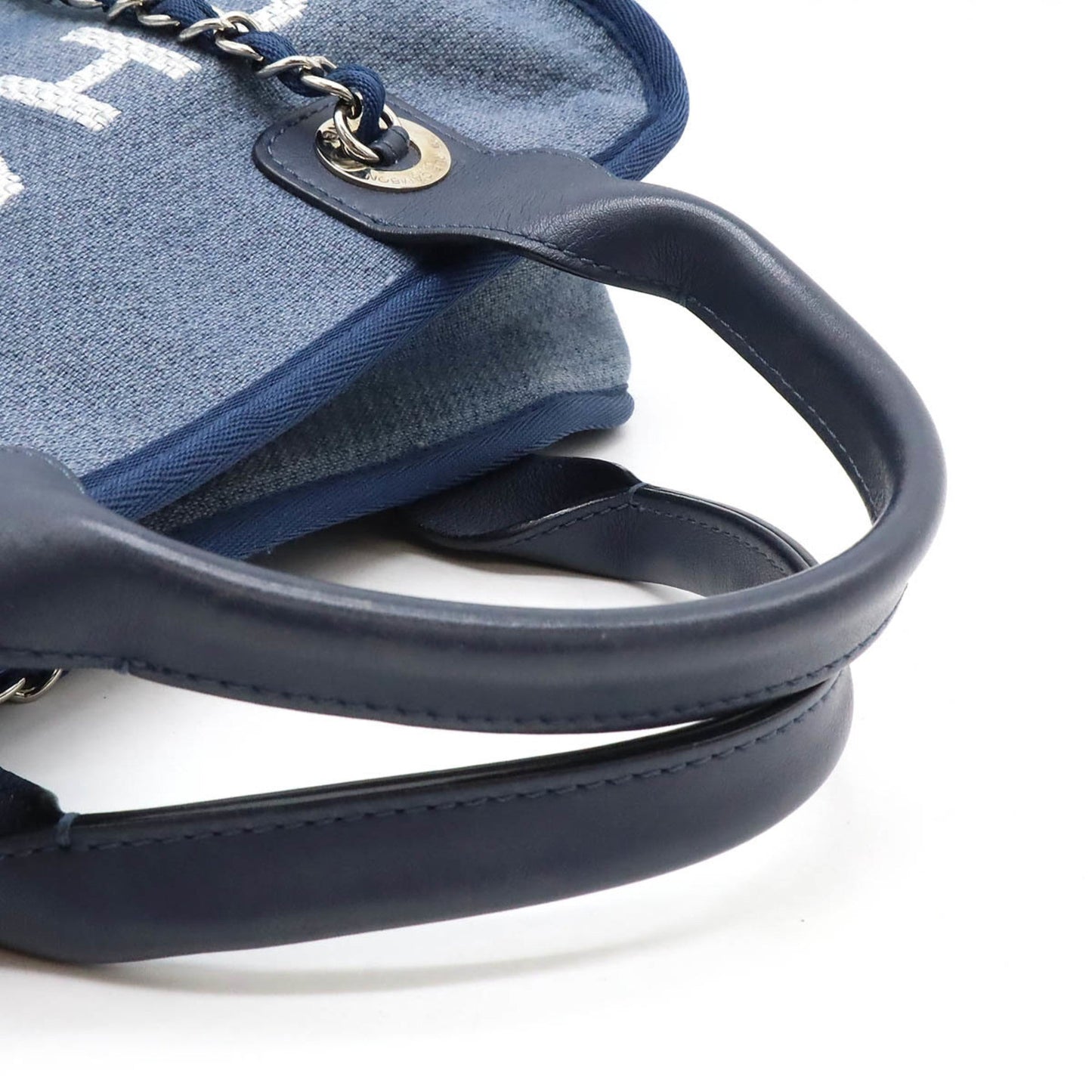 Chanel Denim Tote Bag with  Card and Slight Wear