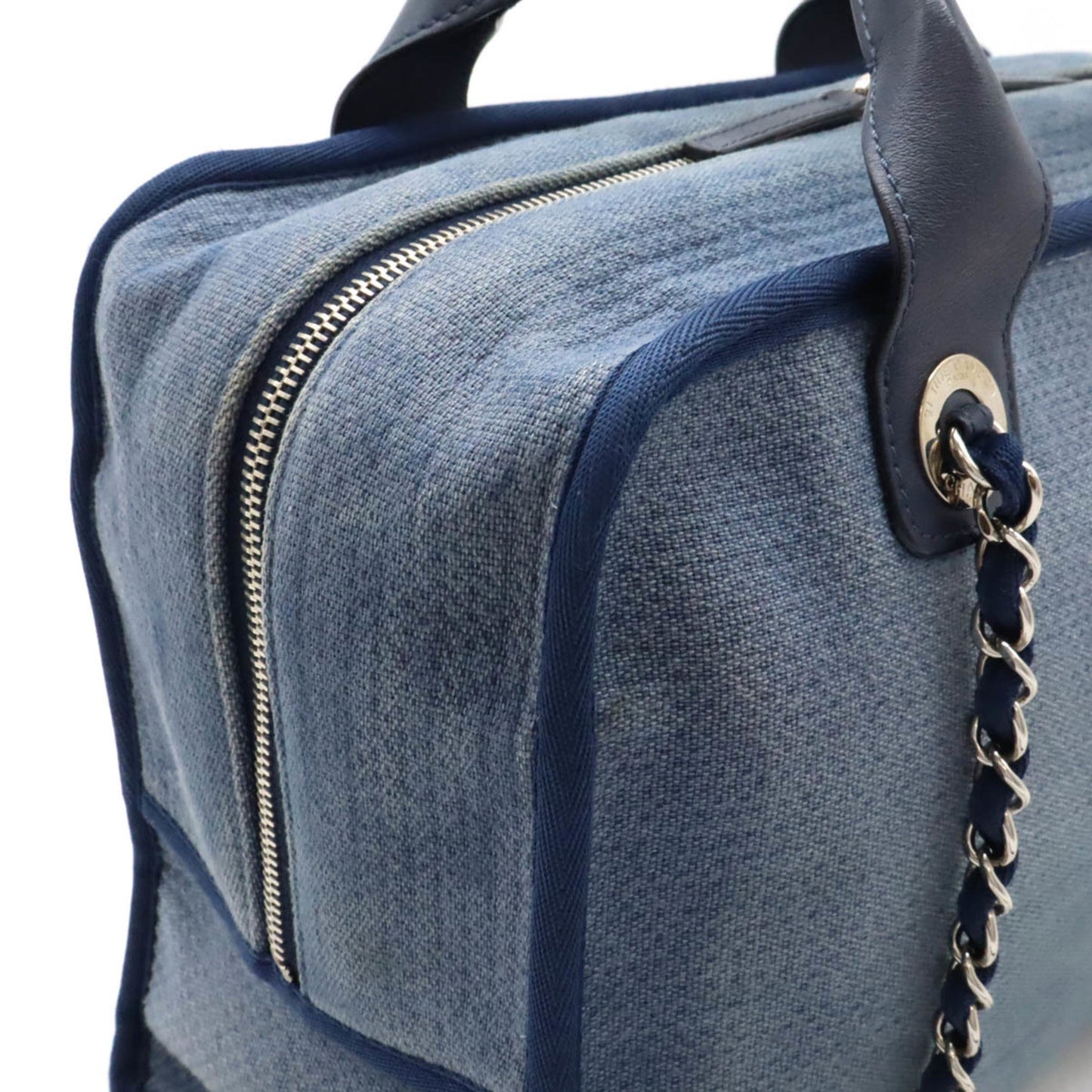 Chanel Denim Tote Bag with  Card and Slight Wear