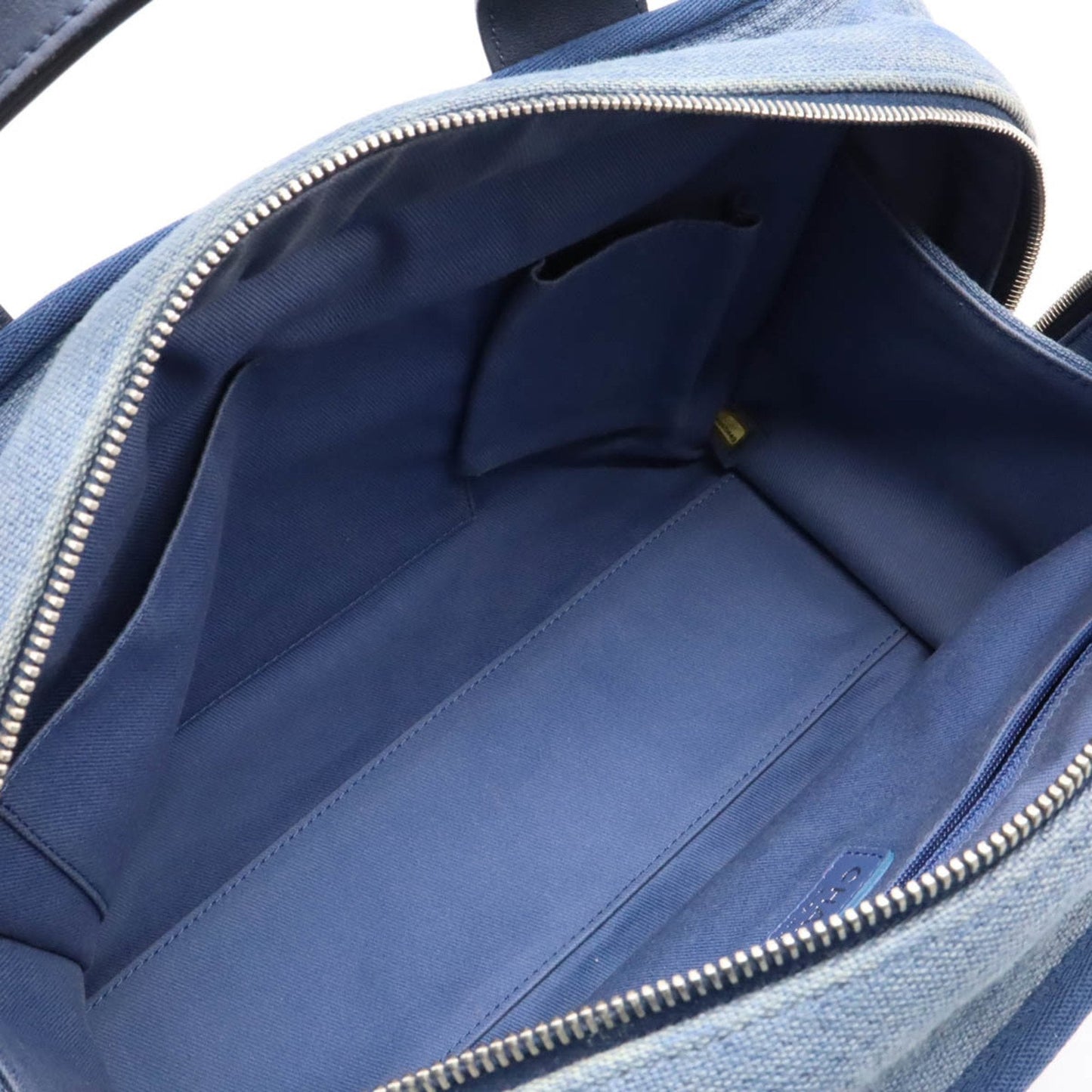 Chanel Denim Tote Bag with  Card and Slight Wear