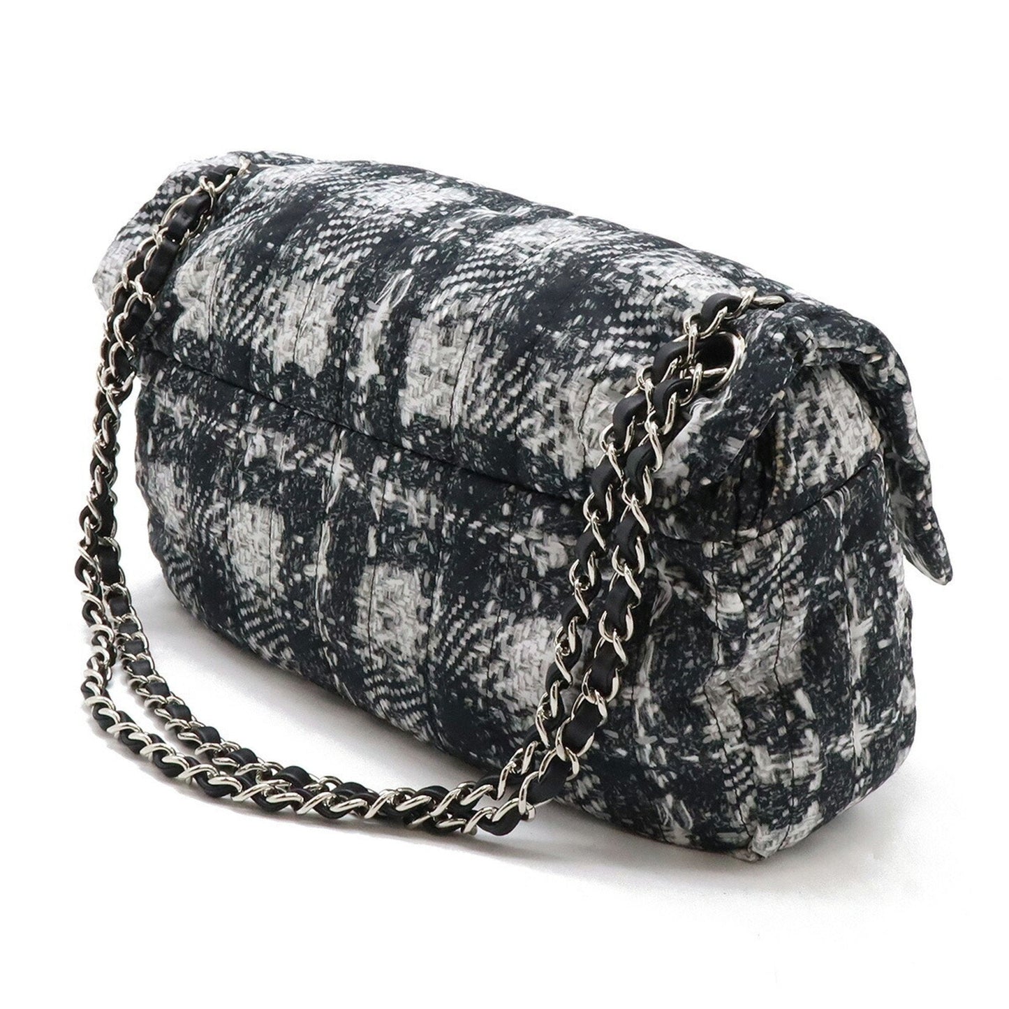 Chanel Tweed Single Flap Bag with Box and Accessories