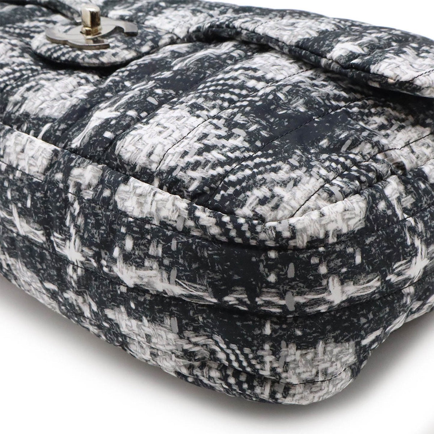 Chanel Tweed Single Flap Bag with Box and Accessories