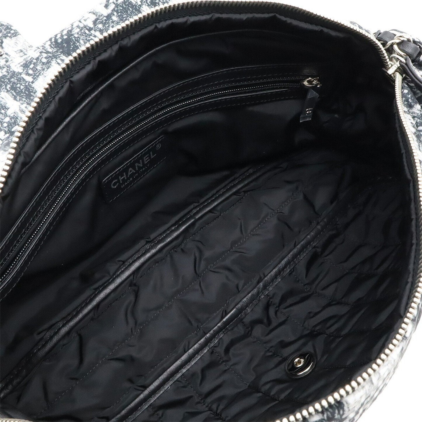 Chanel Tweed Single Flap Bag with Box and Accessories