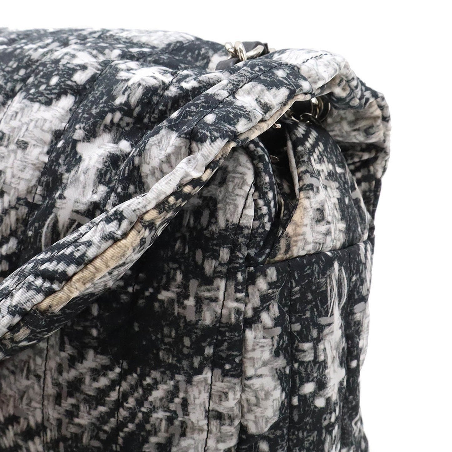 Chanel Tweed Single Flap Bag with Box and Accessories