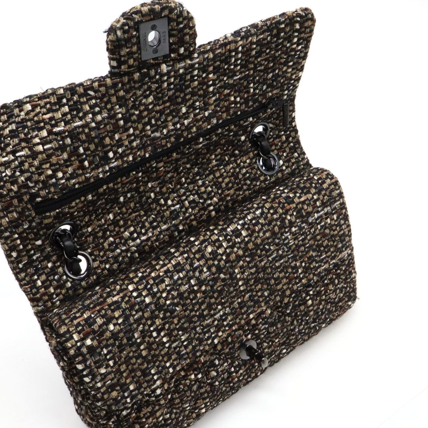 Chanel Timeless Tweed Bag with Dust Bag and  Card