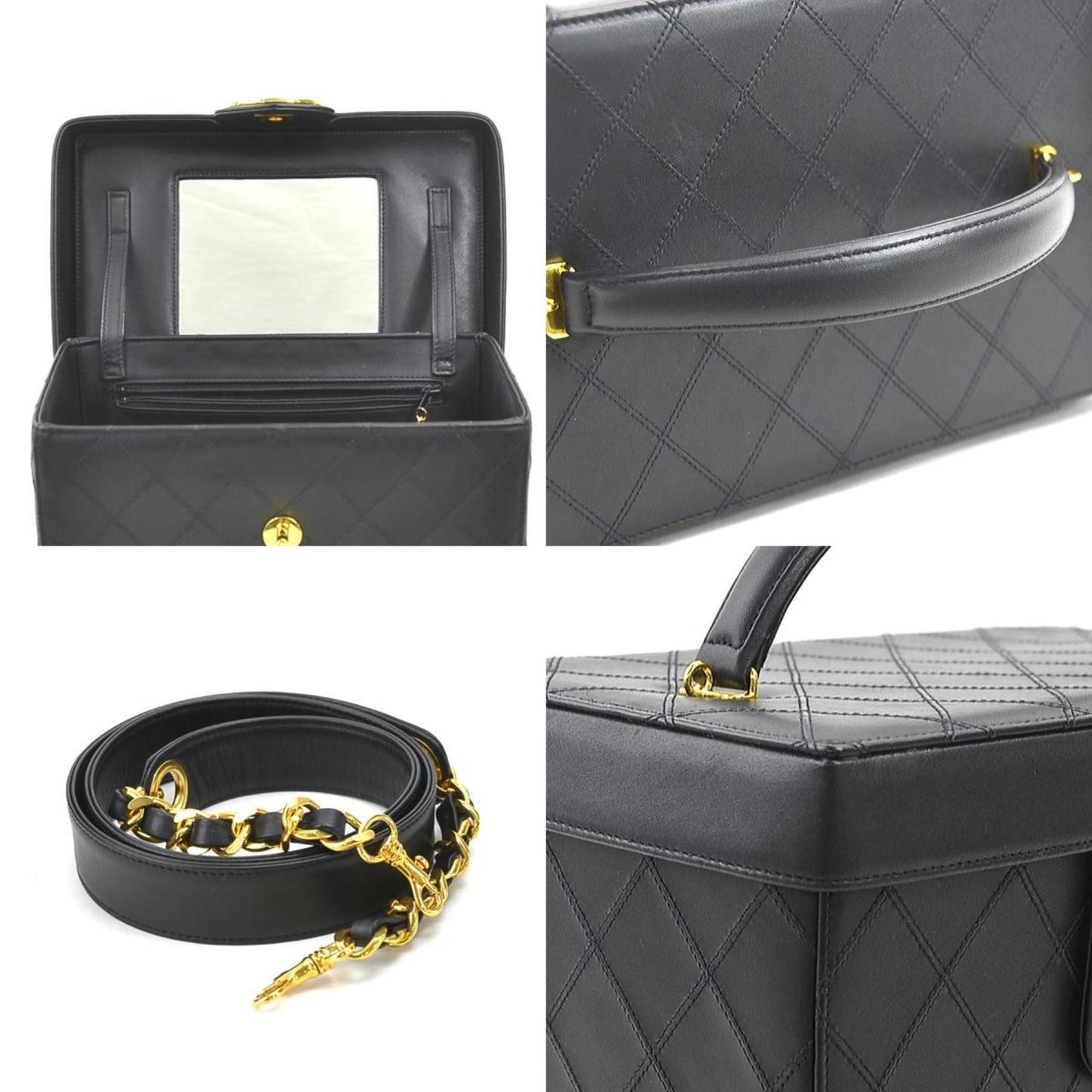 Chanel Leather Vanity Bag with  Card Slight Scratches