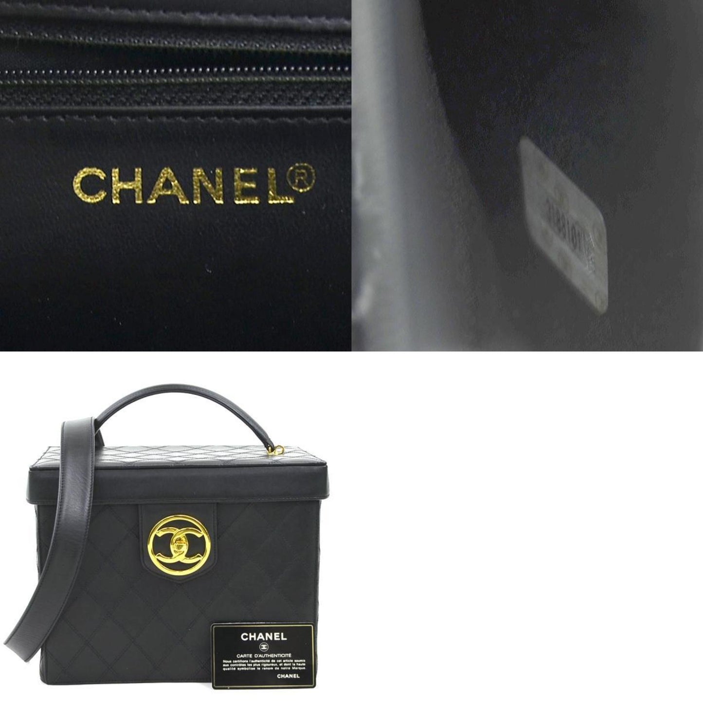 Chanel Leather Vanity Bag with  Card Slight Scratches