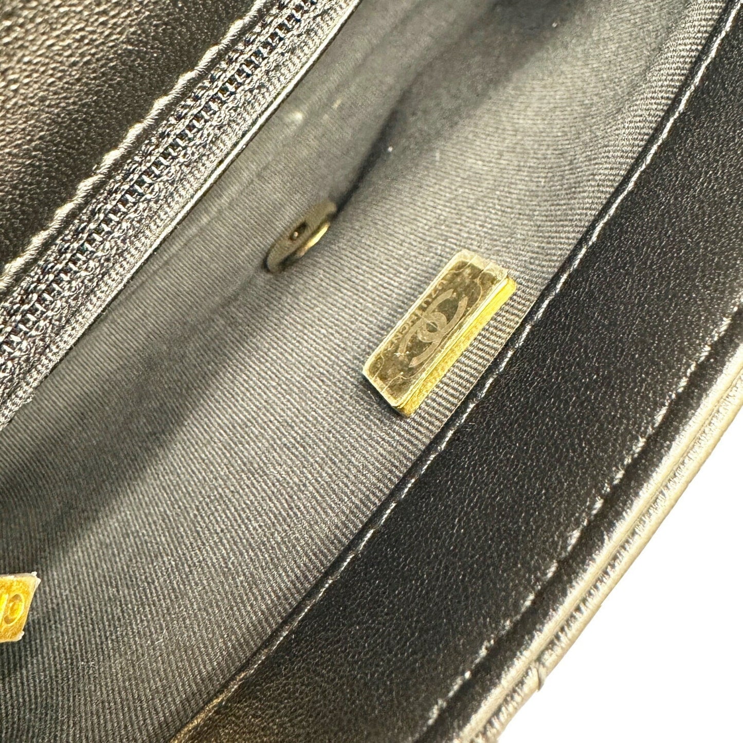 Chanel Leather Single Flap Bag with Dust Bag and Metal Fittings