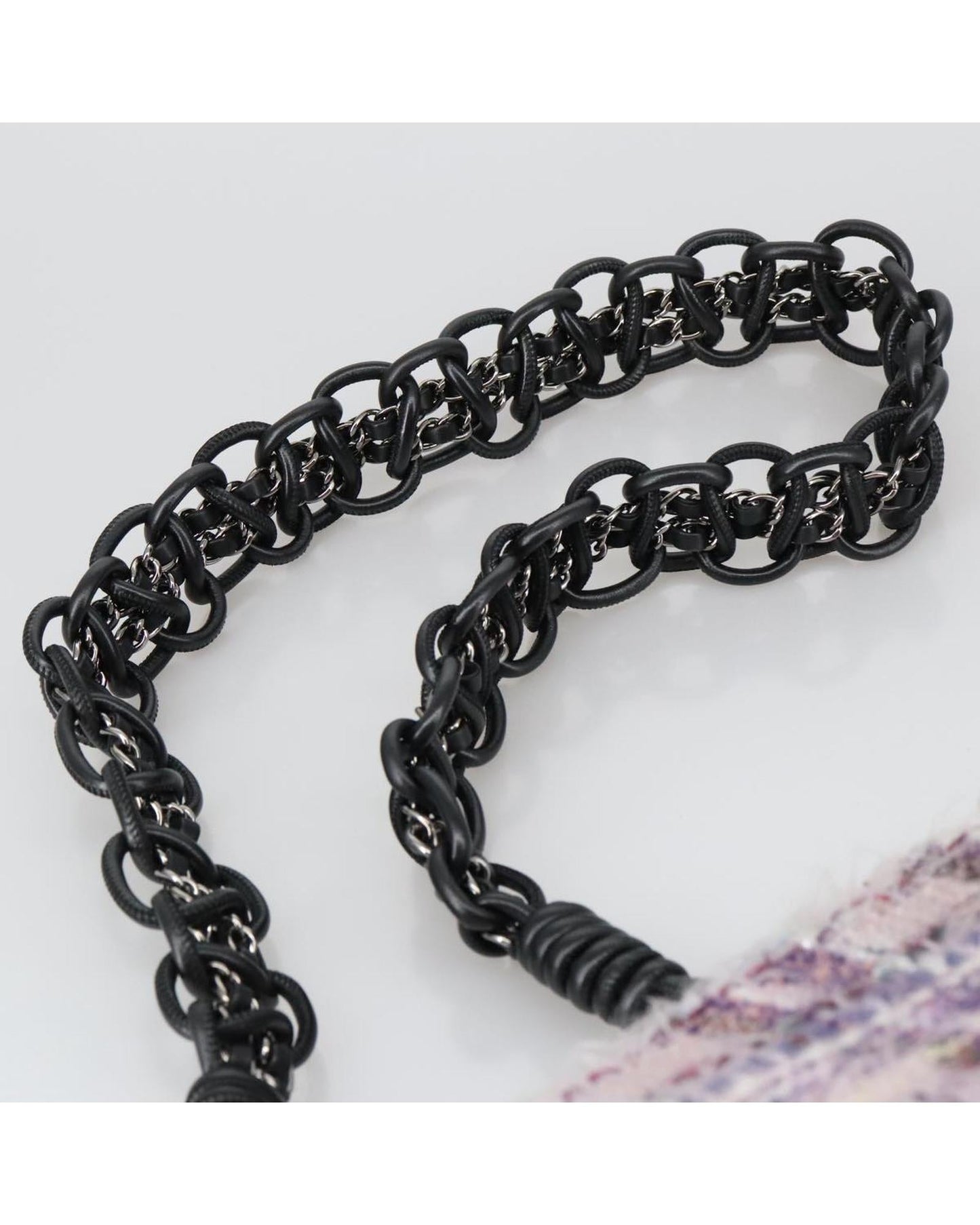 CHANEL Camelia Chain Canvas Shoulder Bag