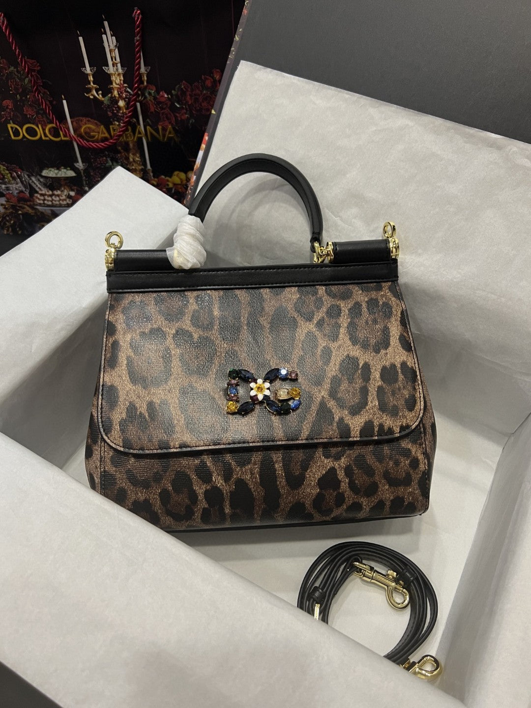 GLAMI Sicily Bag In Leopard-Print Pony Hair Multicolour For Women 10.2in/26cm GLAMI