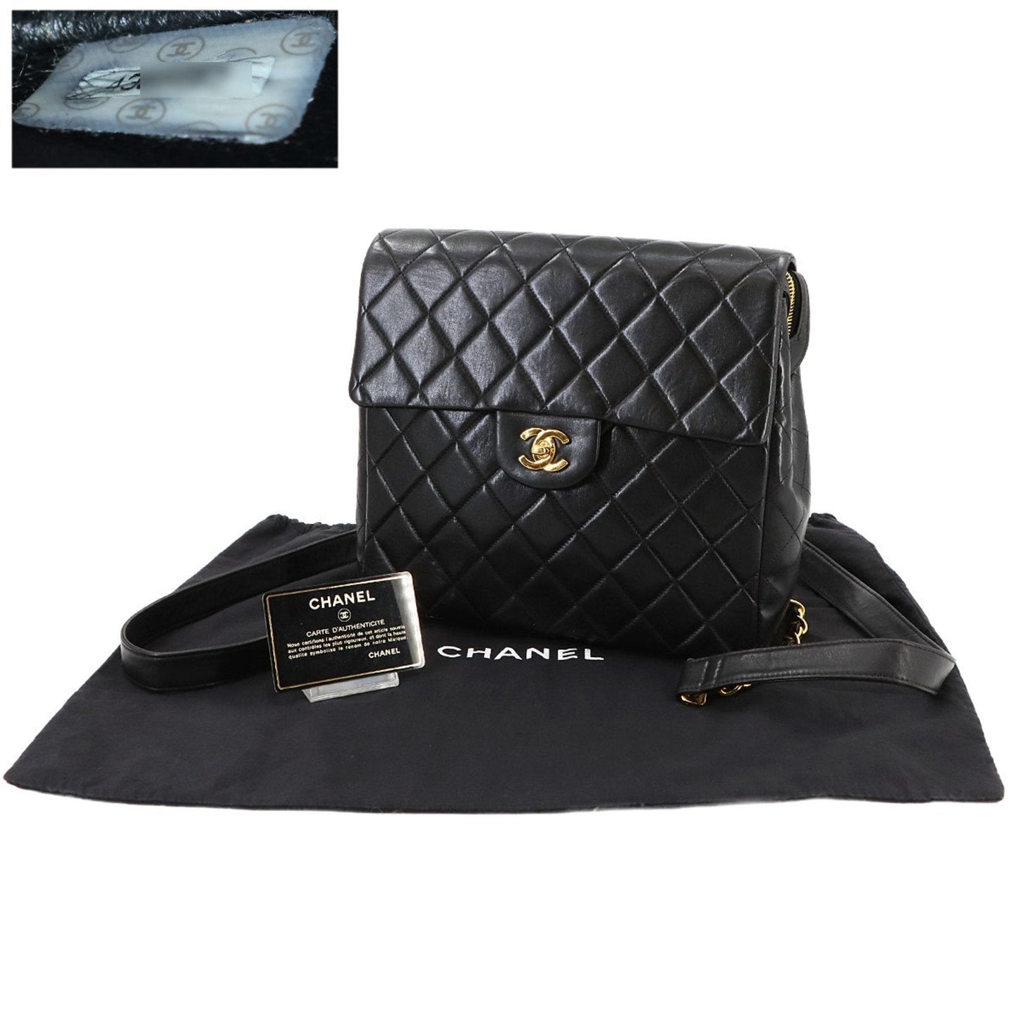 Chanel Leather Shoulder Bag with Dust Bag and  Card