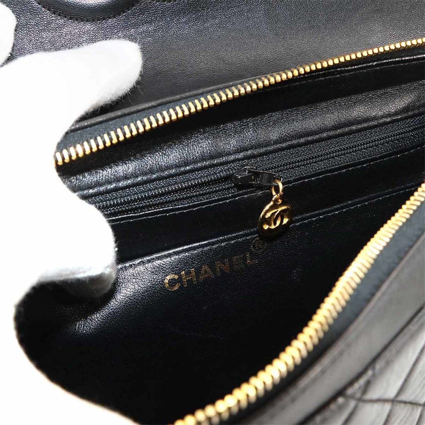 Chanel Leather Shoulder Bag with Dust Bag and  Card