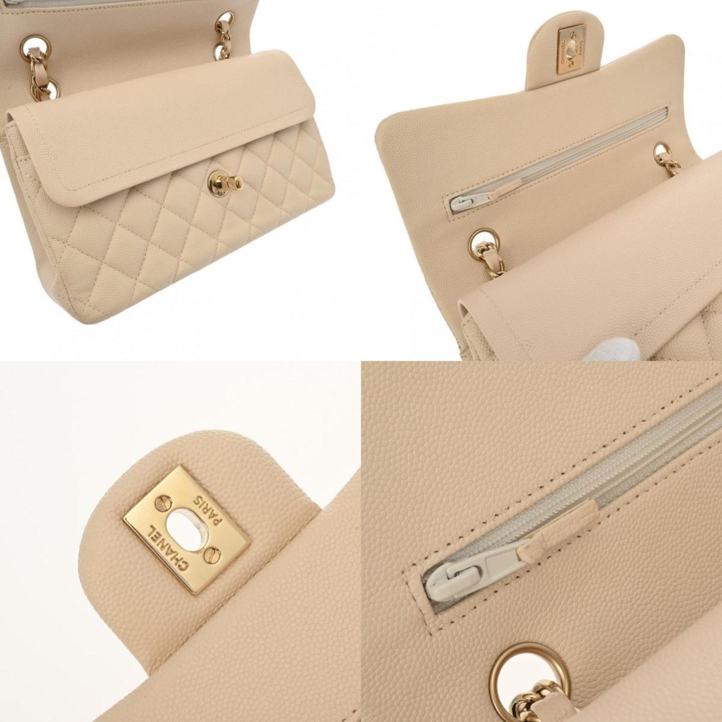 Chanel Timeless Leather Handbag with Dust Bag and  Card