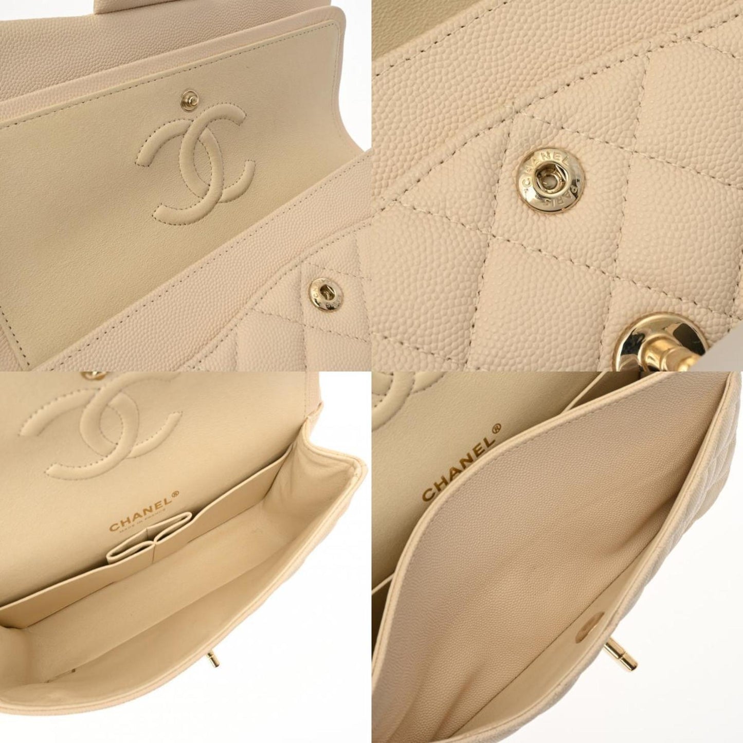 Chanel Timeless Leather Handbag with Dust Bag and  Card