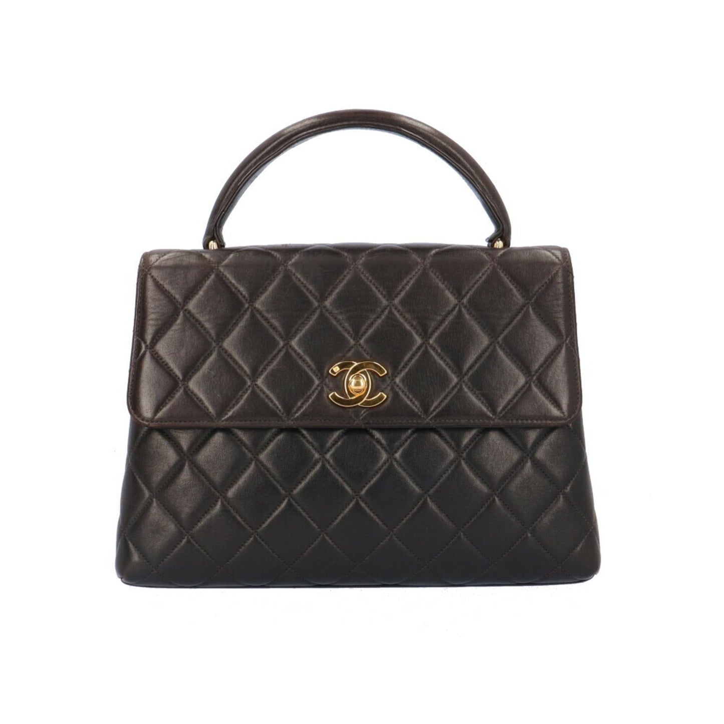 Chanel Leather Coco Handle Bag with  Card