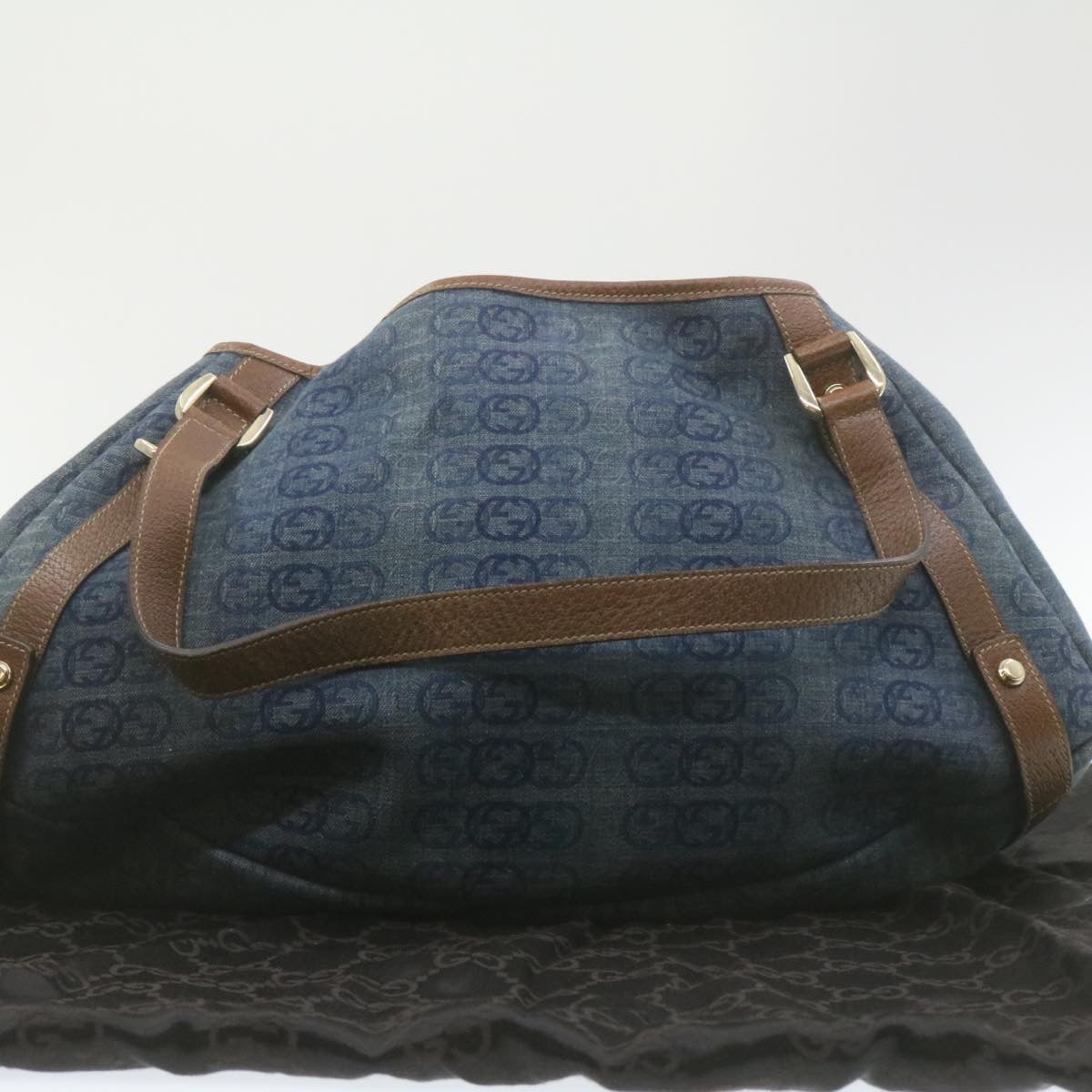 GUCCI Interlocking Boston Bag Canvas Blue 130736493492 21337