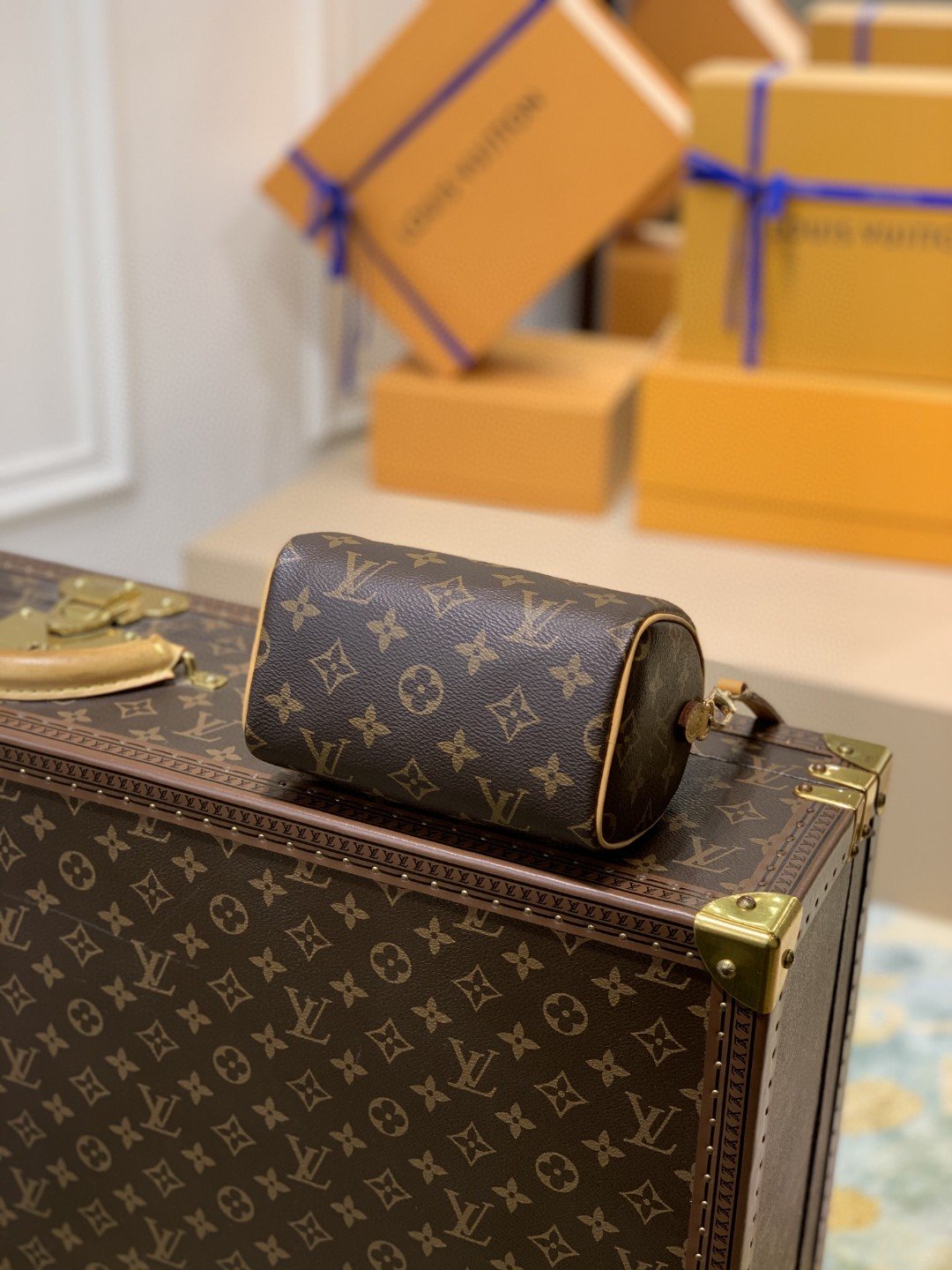 LV Nano Speedy Monogram Canvas For Women, WomenÃ¢â‚¬â„¢s Handbags, Shoulder Bags 6.3in/16cm LV M81085