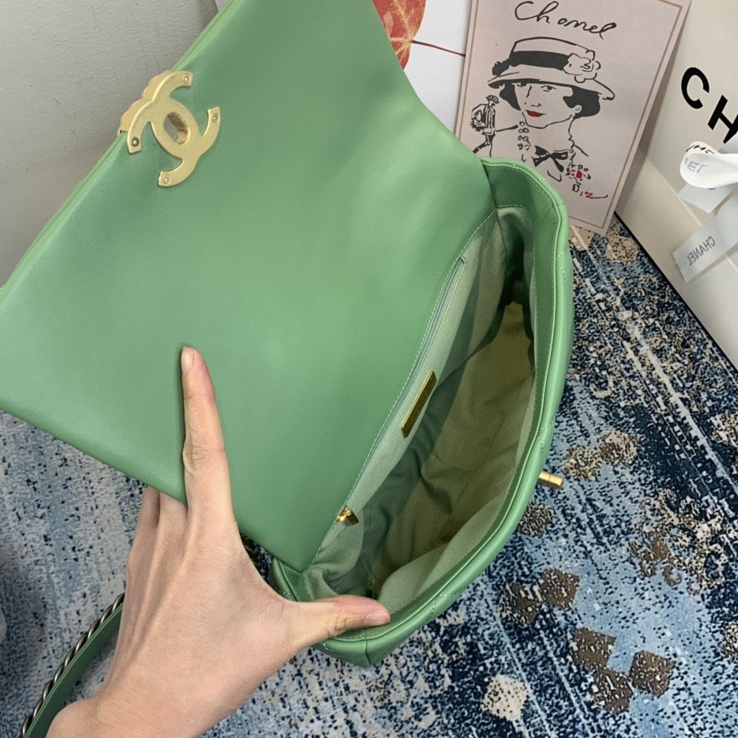 CHL 19 GlamIap Bag Gold Hardware Green For Women Handbags, Shoulder Bags 10.2in/26cm AS1160