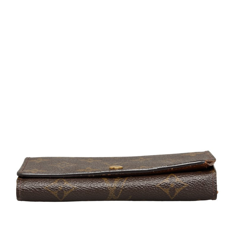 Louis Vuitton Monogram M61730 Double Folded Wallet PVC/Leather Brown