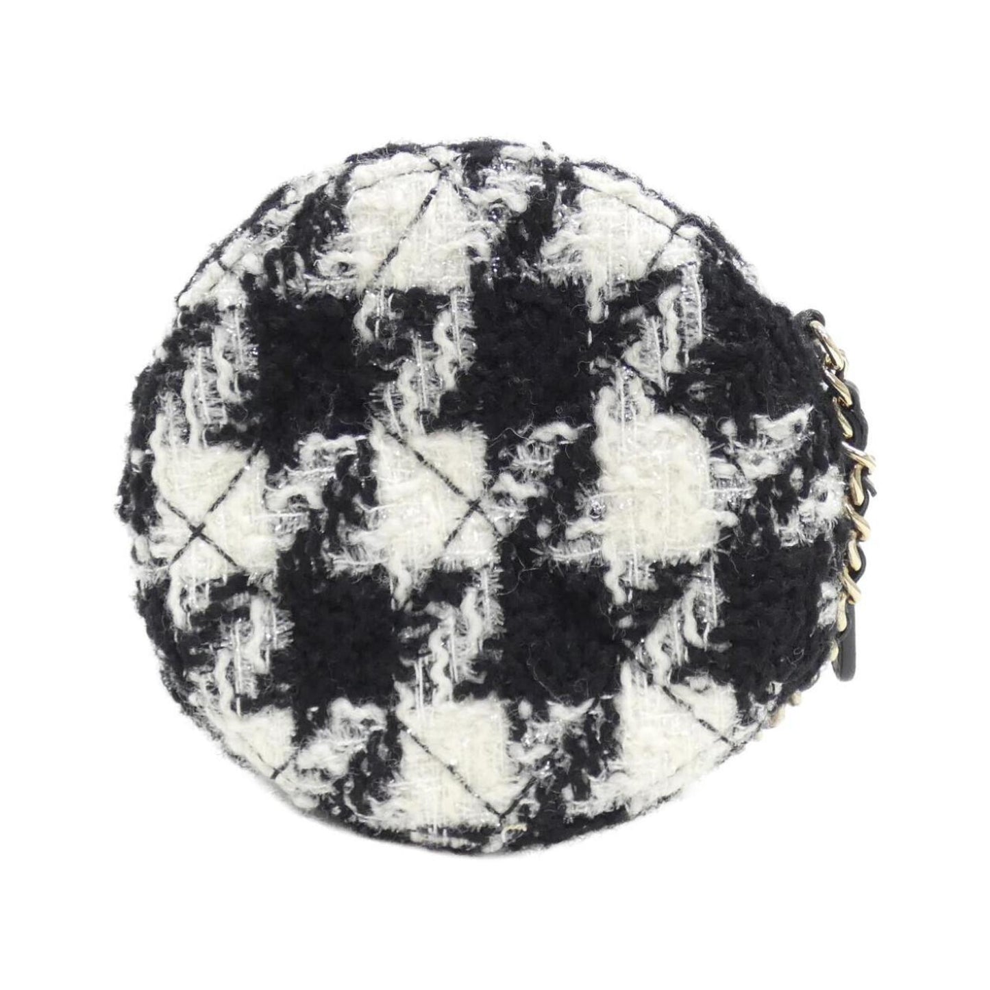 Chanel Round Tweed Clutch Bag