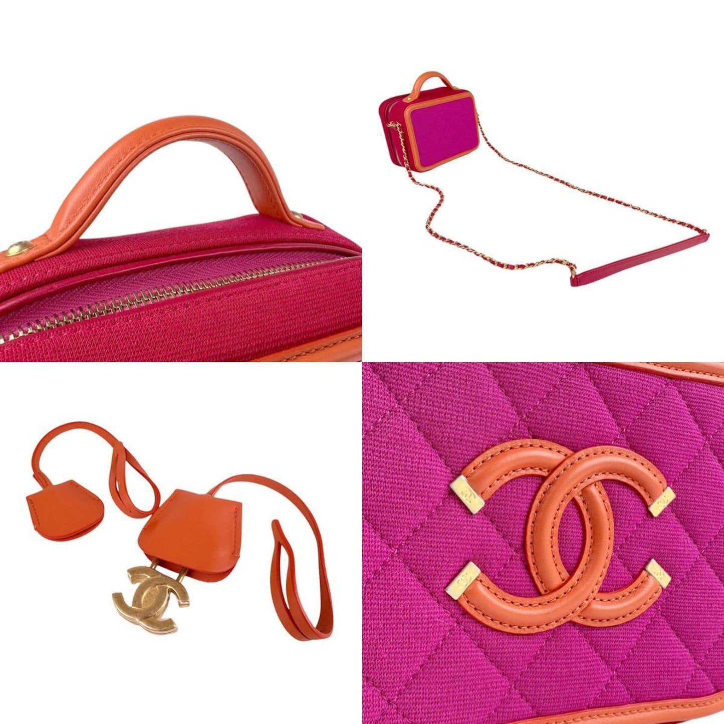 Chanel Coco Handle Cotton Handbag with Clochette Key and Padlock