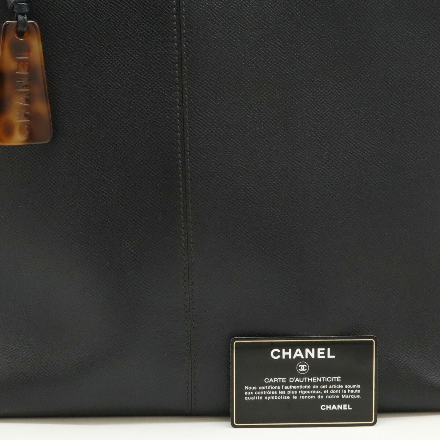 Chanel Leather Shopping Bag with Charm and  Card