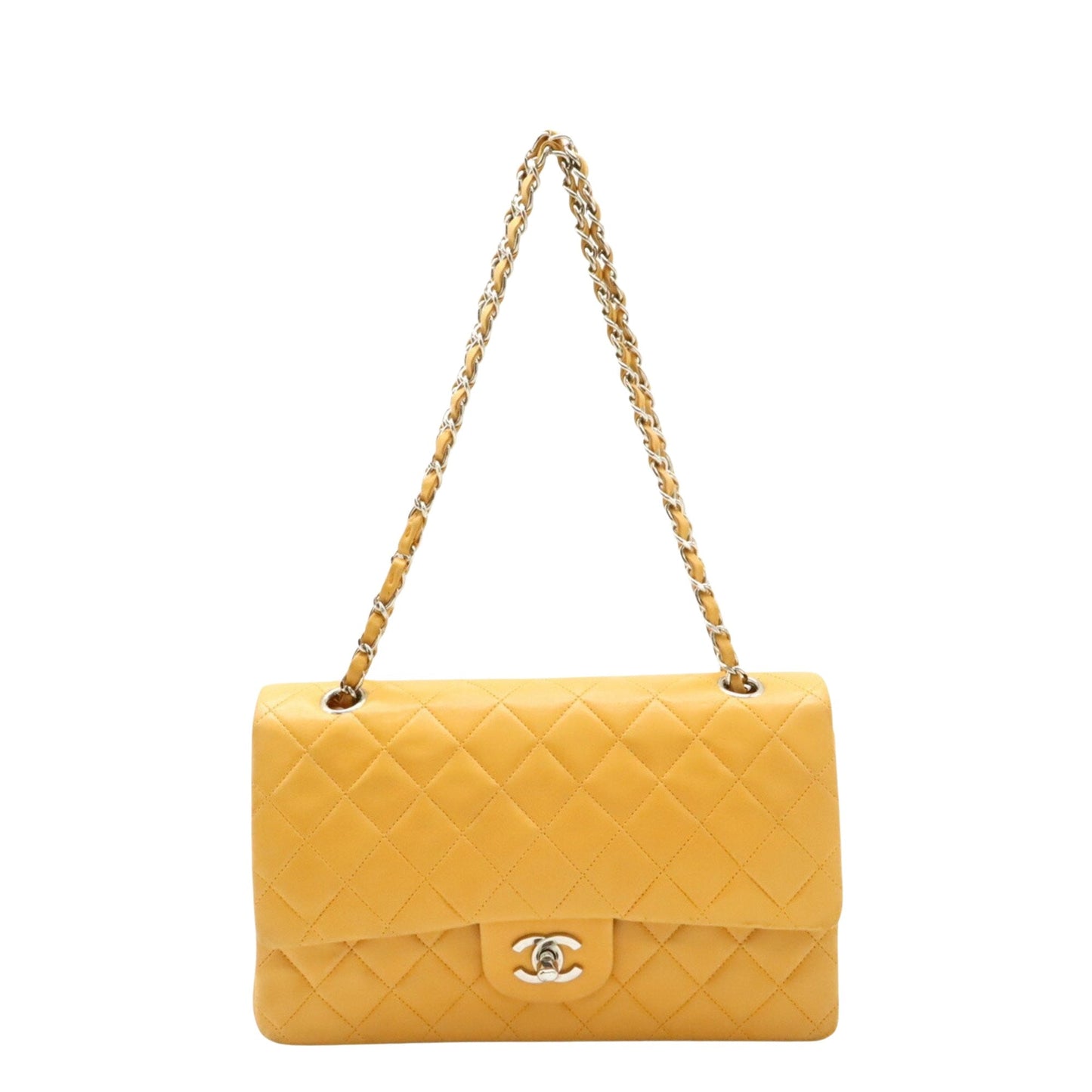 Chanel Timeless Leather Handbag with Dust Bag and Minor Wear